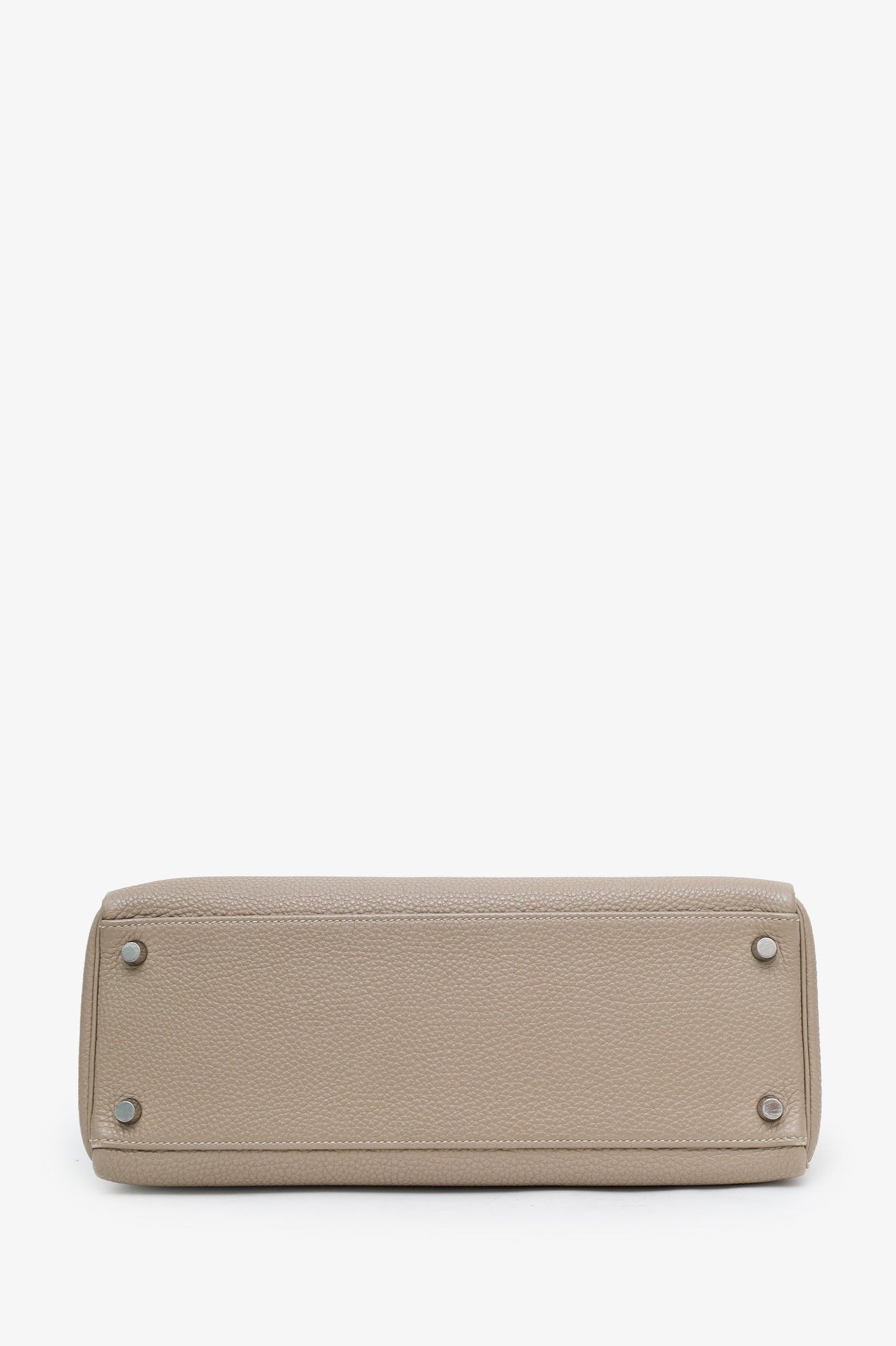 Hermès 2008 Gris Tourterelle Clemence Leather Retourne Kelly 32 With Strap