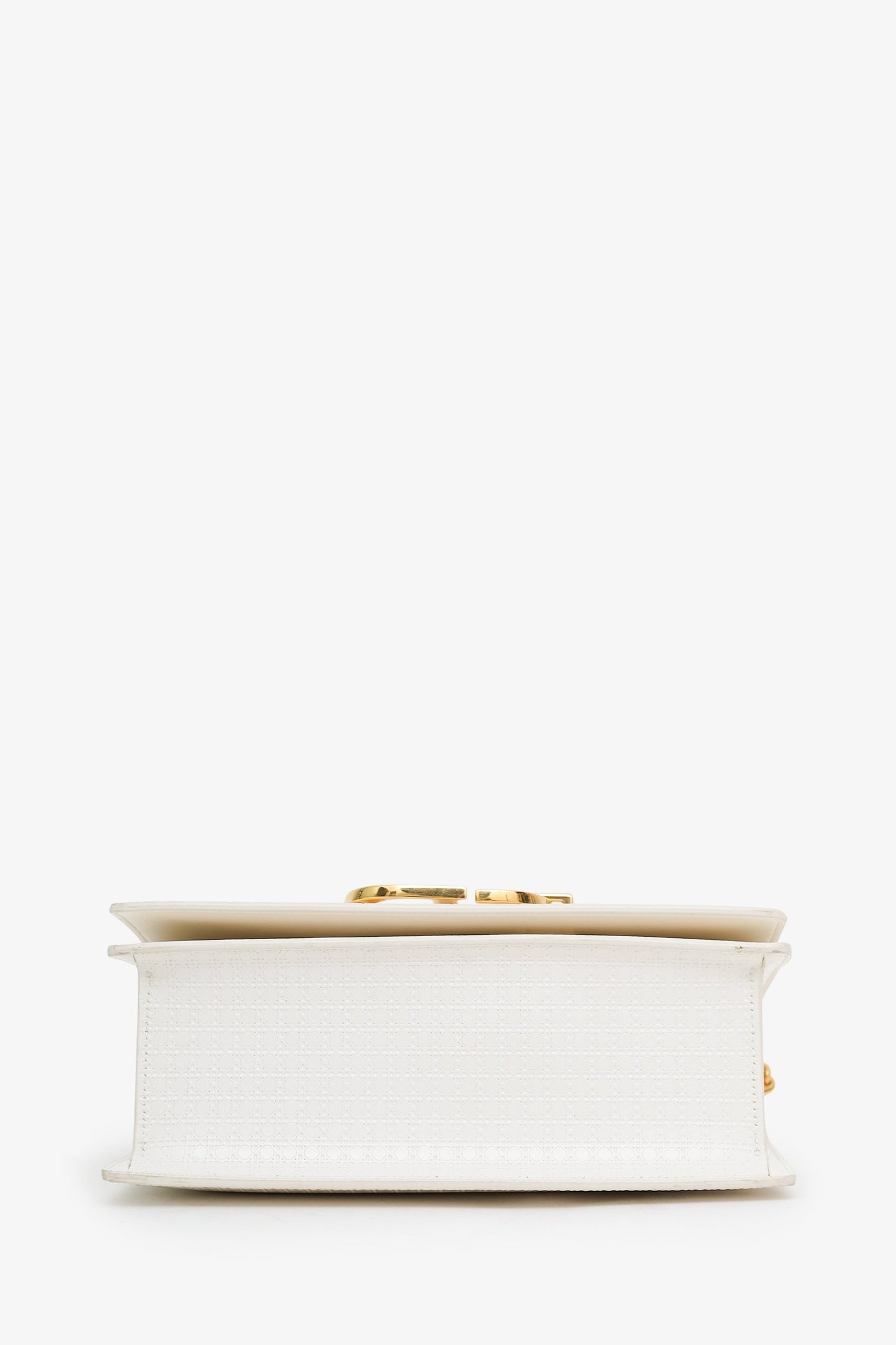 Christian Dior 2020 White Micro Cannage 30 Montaigne Chain Shoulder Bag