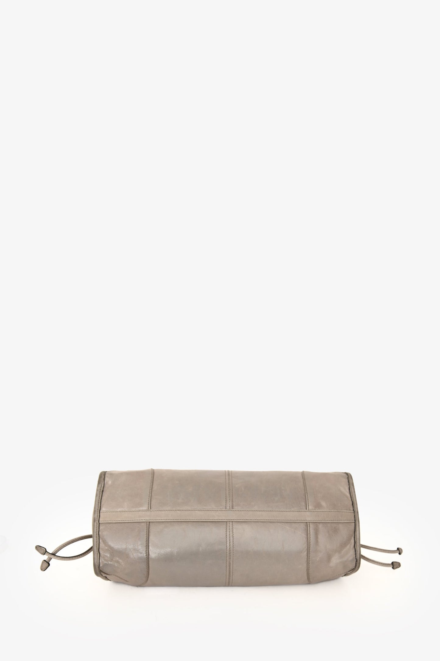 Prada Grey Leather 'Bonnie' Medium Shoulder Bag With Crossbody Strap