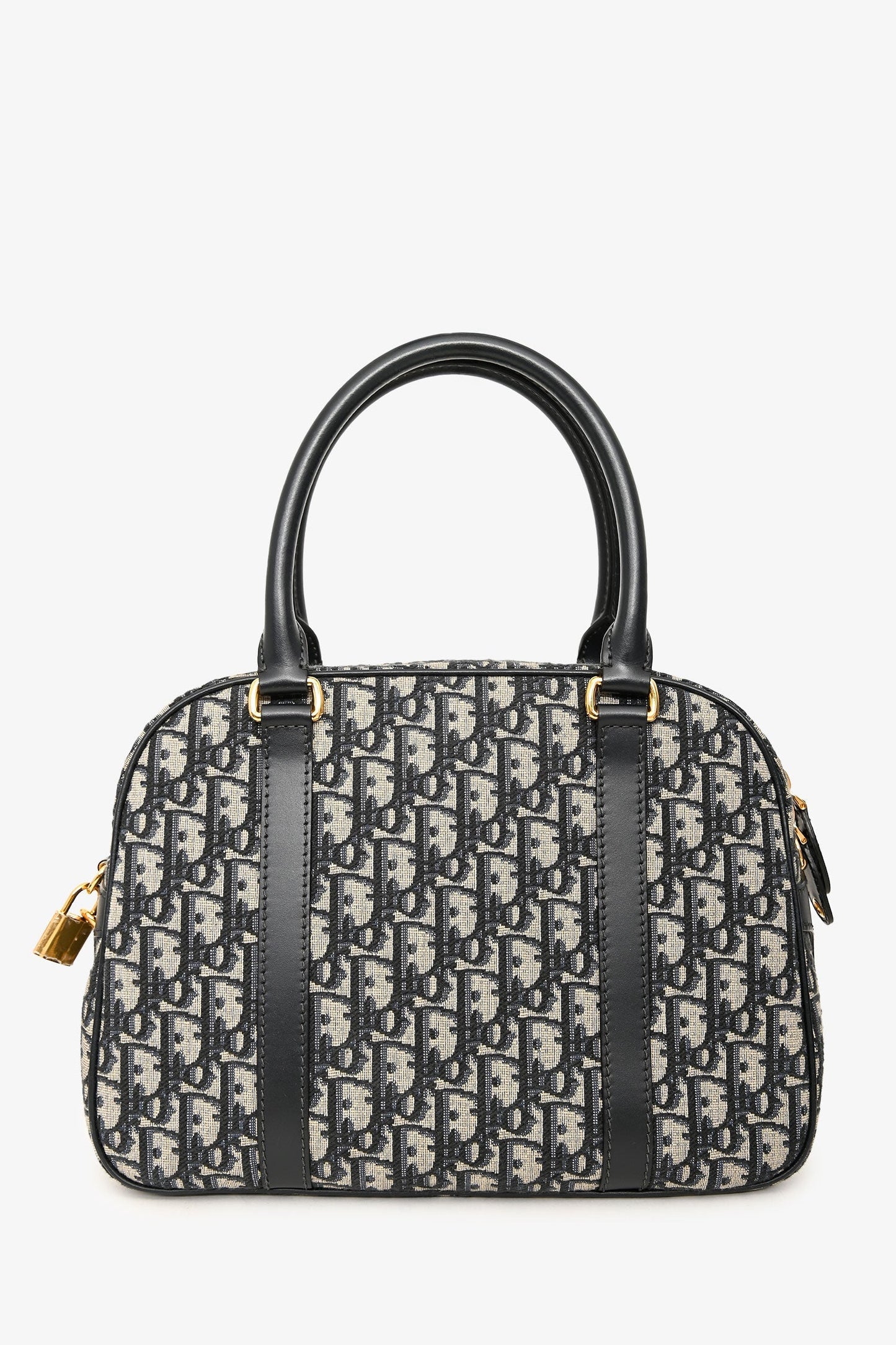 Christian Dior Navy Oblique Jacquard D-Vibe Bag With Crossbody Strap