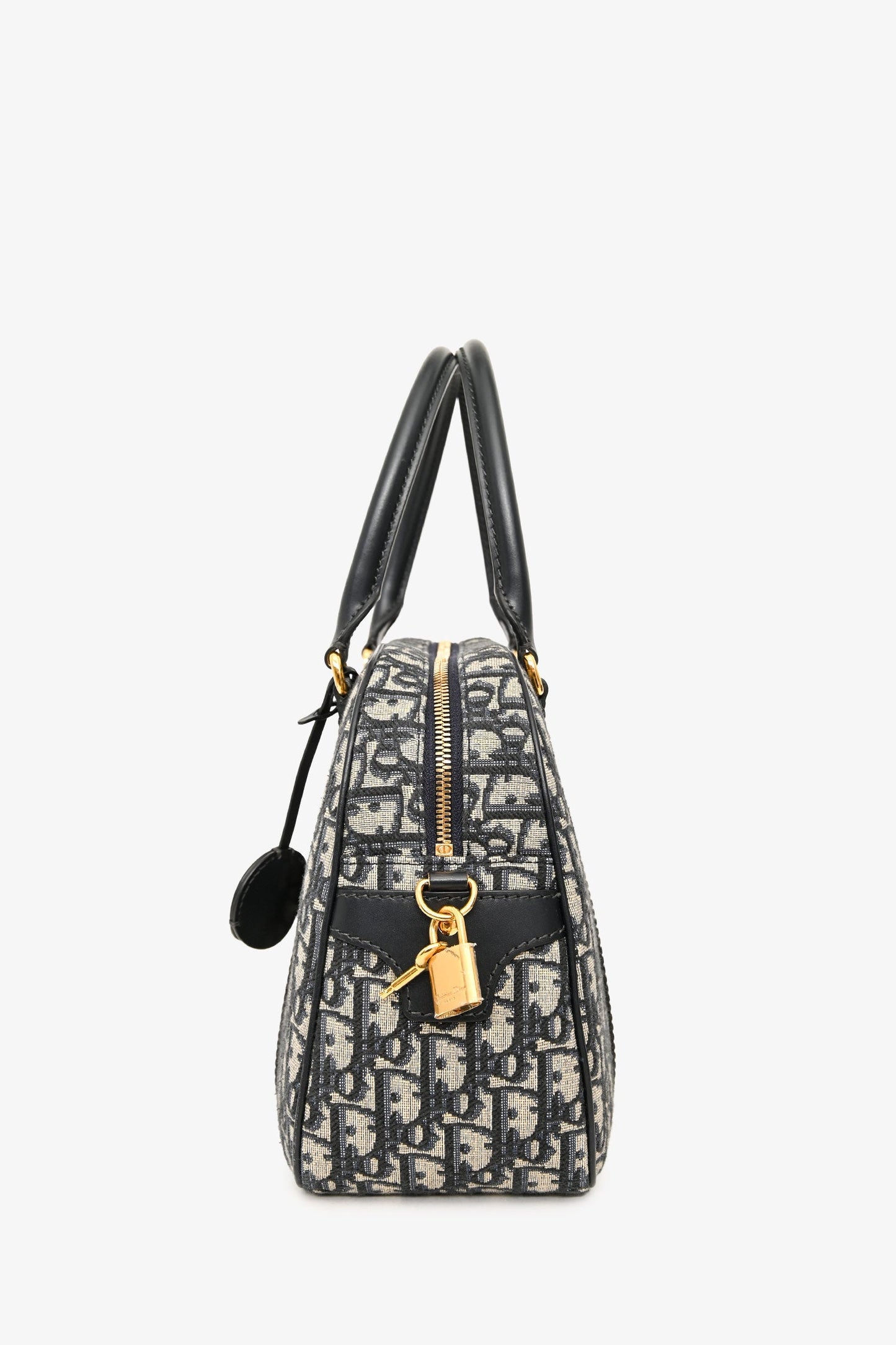 Christian Dior Navy Oblique Jacquard D-Vibe Bag With Crossbody Strap