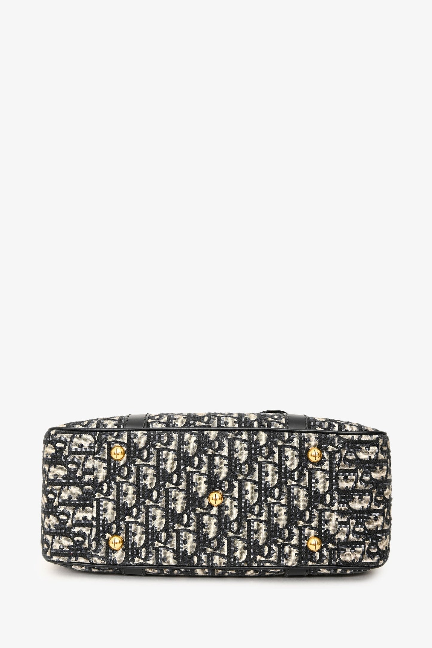 Christian Dior Navy Oblique Jacquard D-Vibe Bag With Crossbody Strap