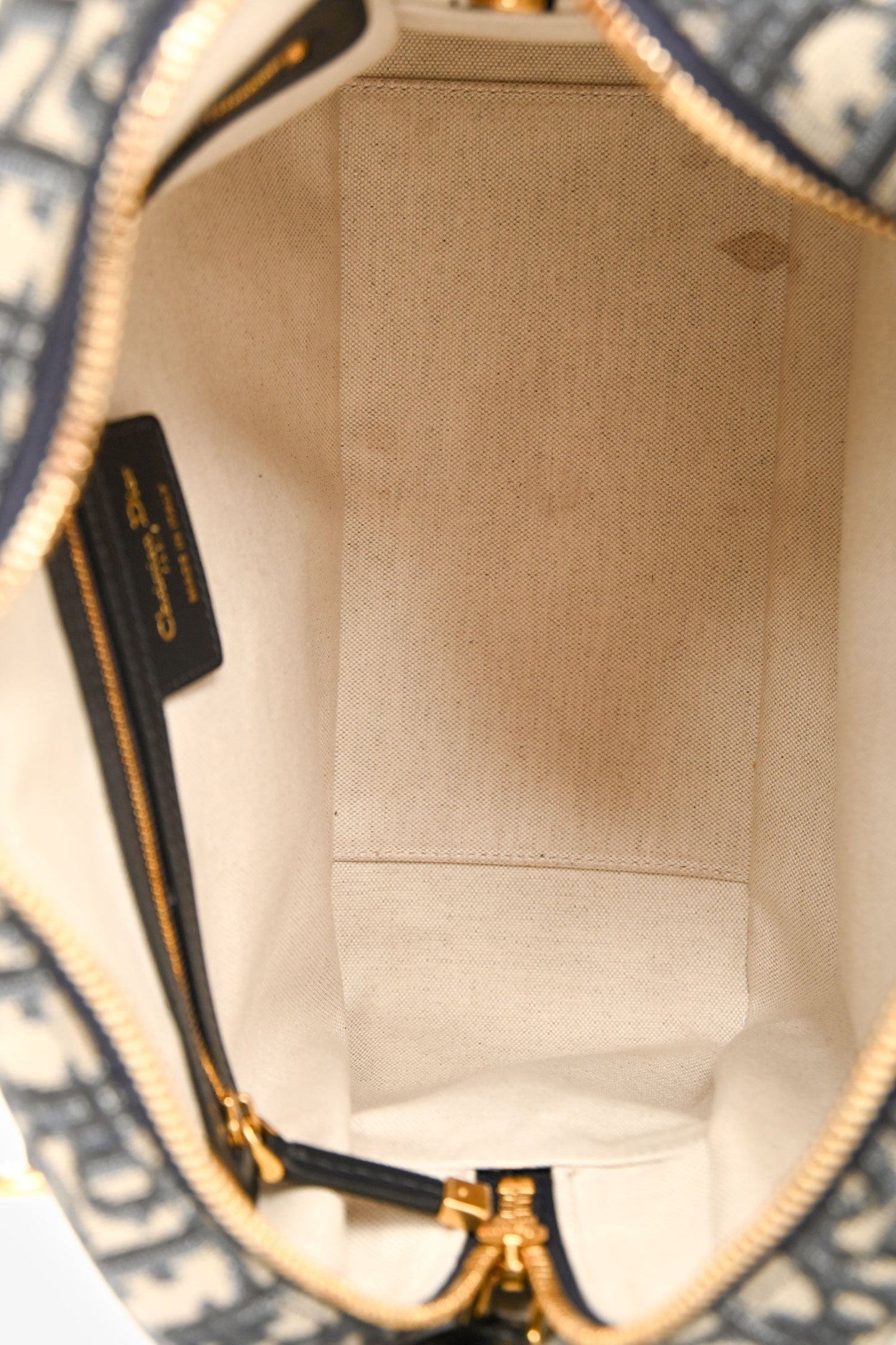 Christian Dior Navy Oblique Jacquard D-Vibe Bag With Crossbody Strap
