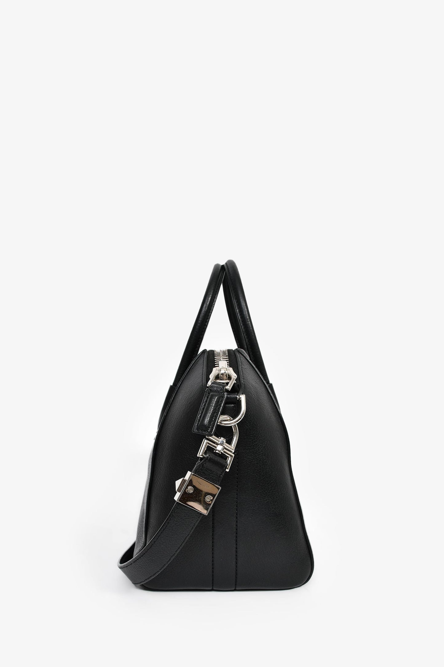 Givenchy Black Leather Small Antigona Bag with Strap