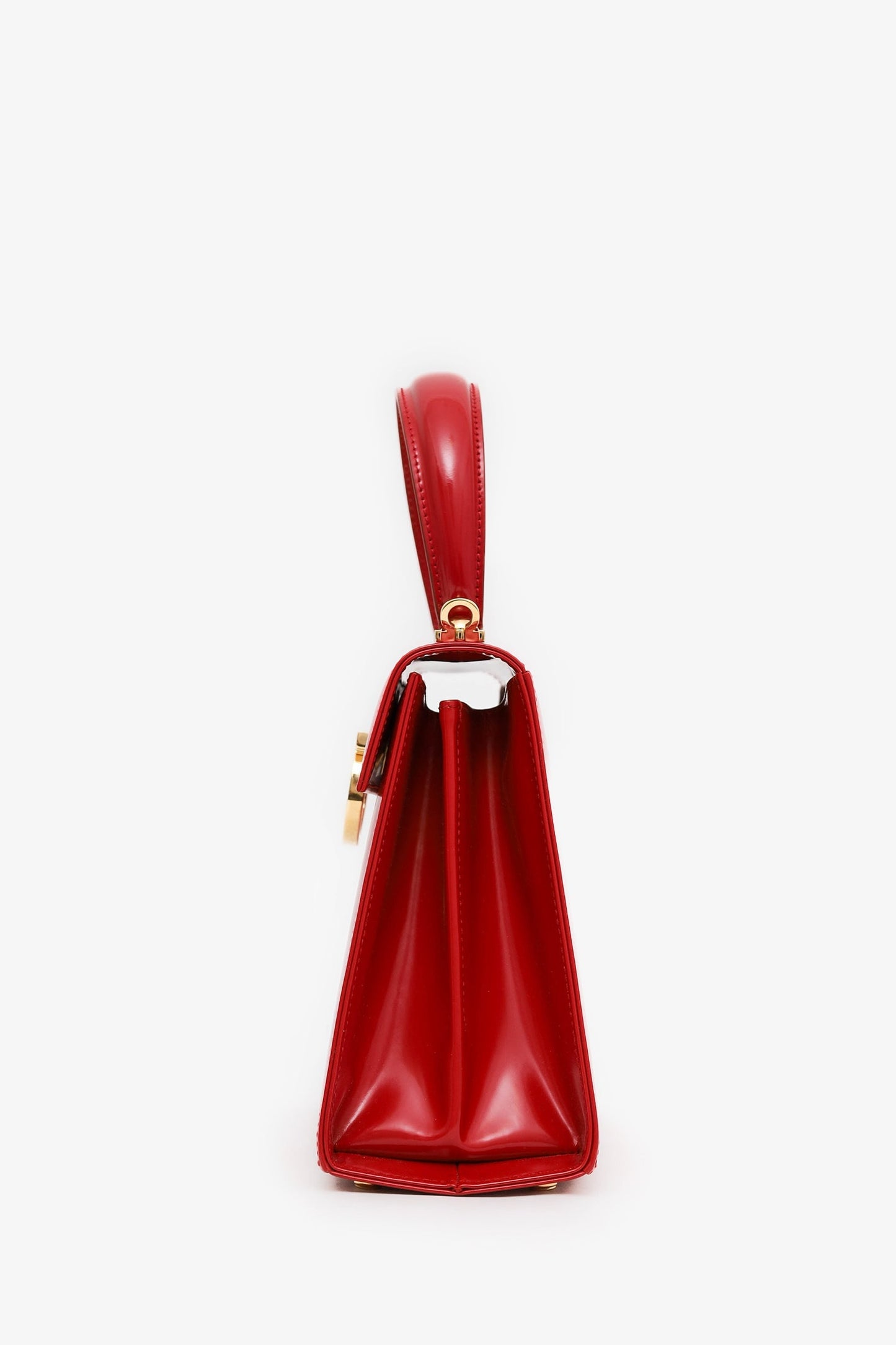 Salvatore Ferragamo Red Leather Iconic Top Handle (S) With Strap
