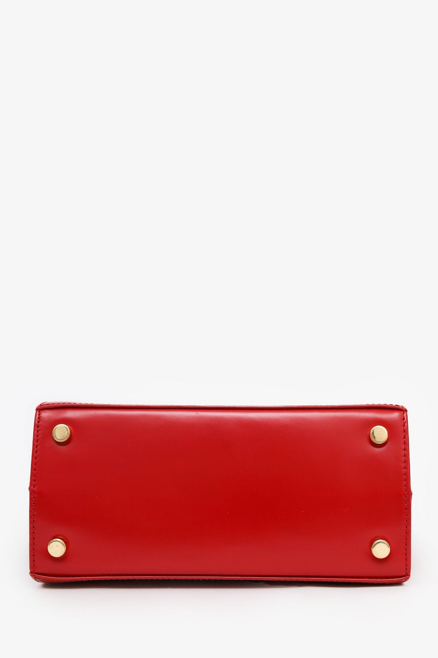 Salvatore Ferragamo Red Leather Iconic Top Handle (S) With Strap