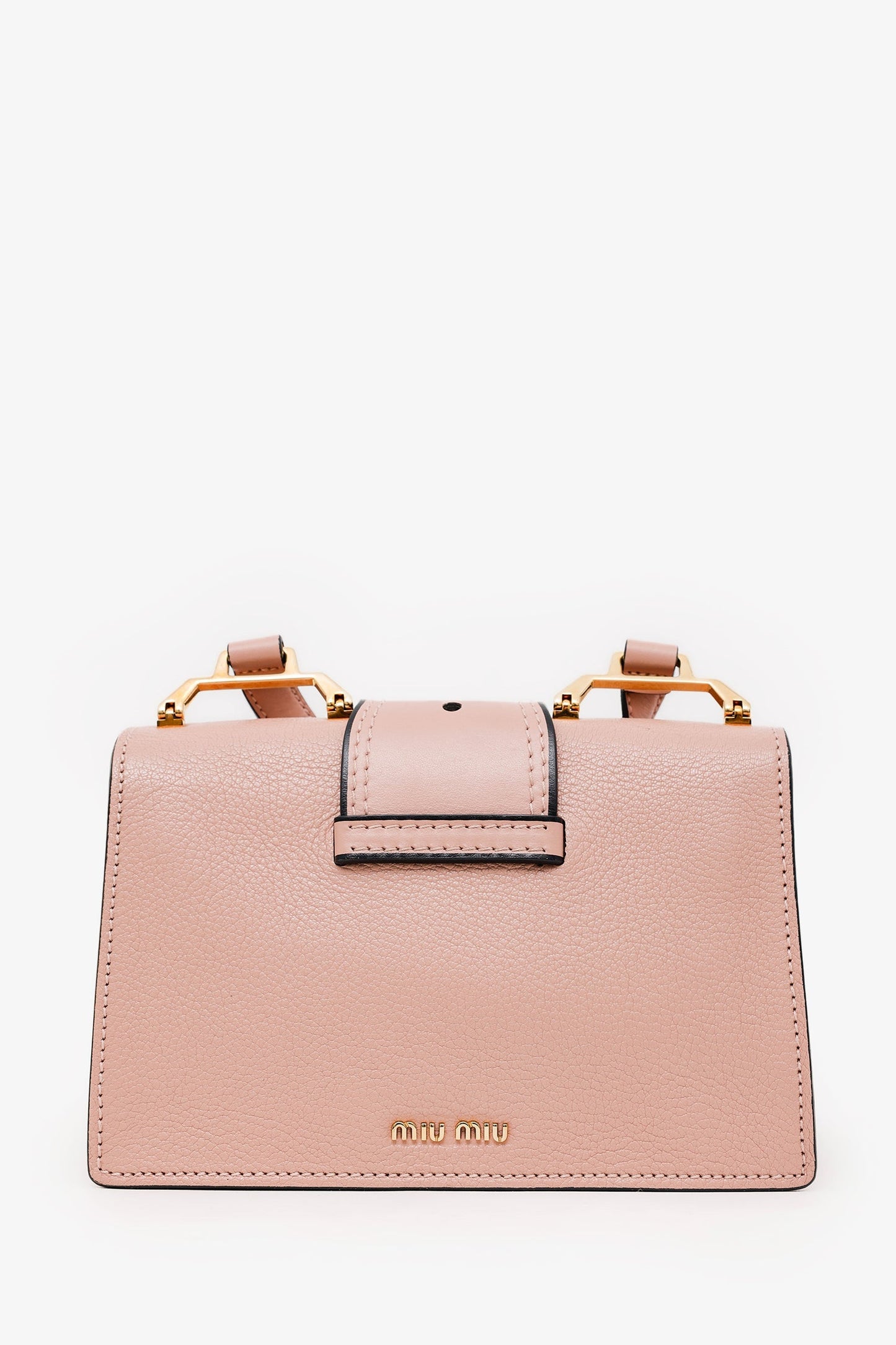 Miu Miu Pink Madras Leather Crystal Embellished Buckle Flap Shoulder Bag