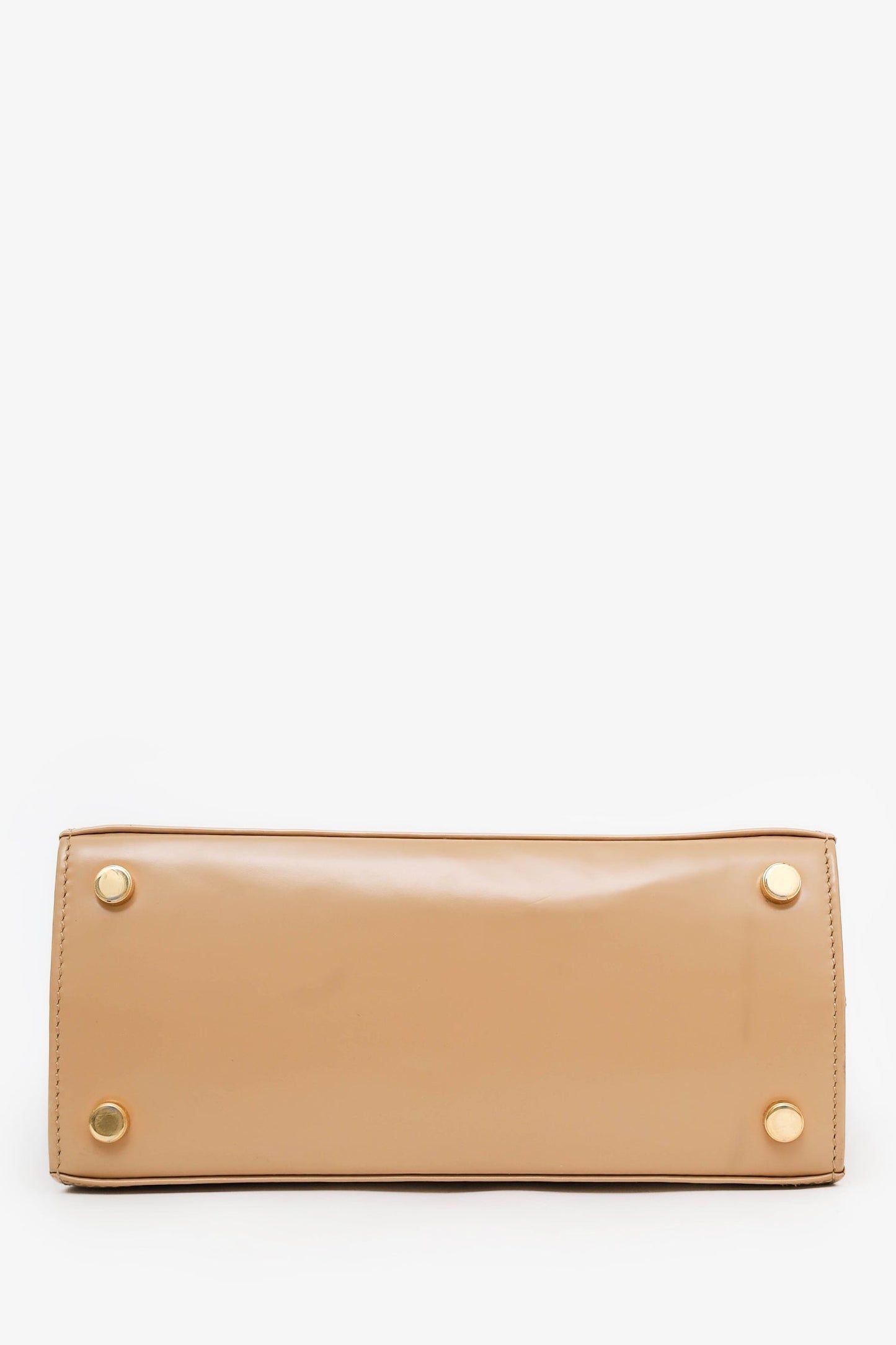 Salvatore Ferragamo Beige Leather Iconic Top Handle (S) With Strap