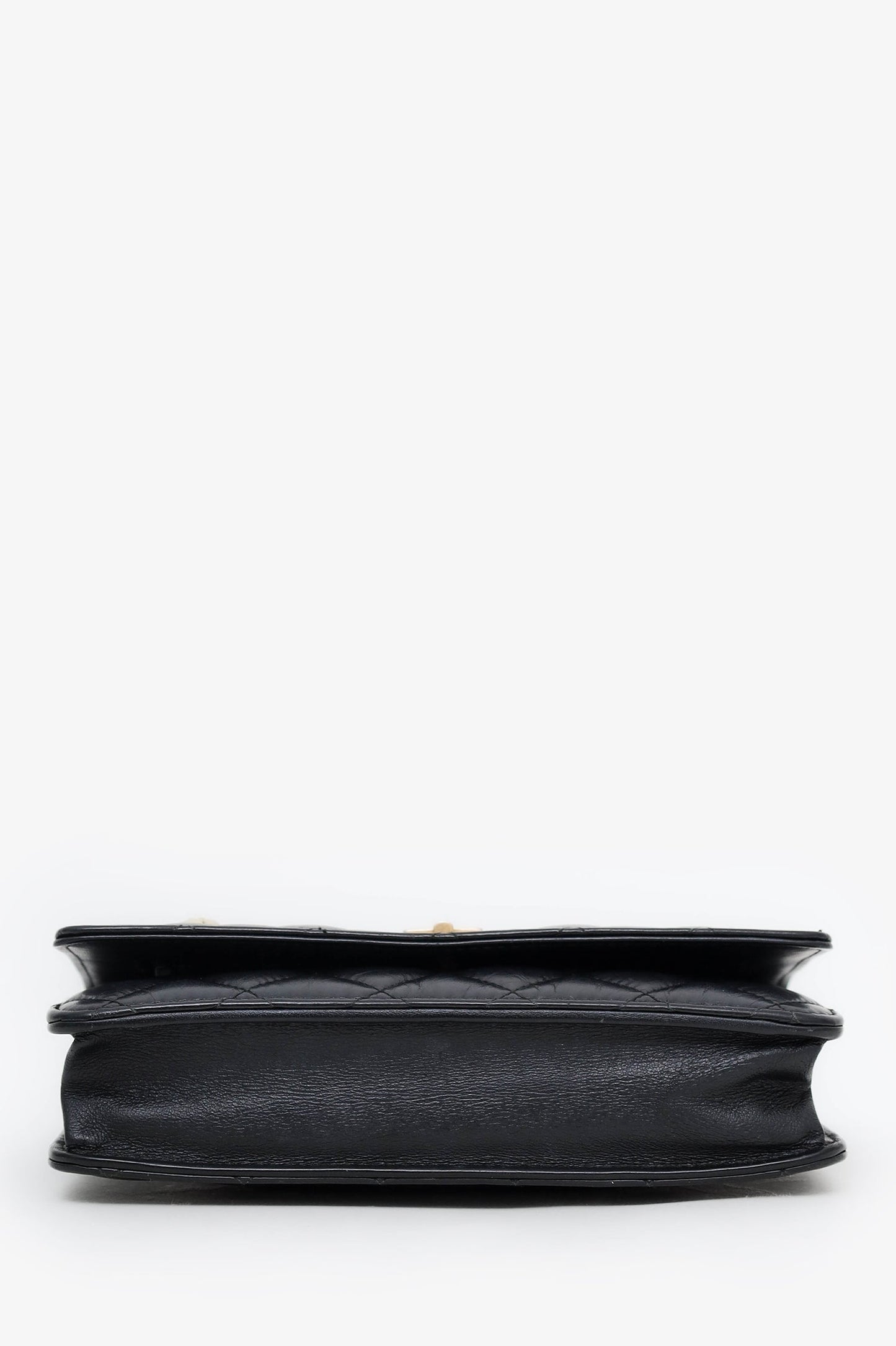 Chanel™ Black Quilted Aged Calfskin Leather Lucky Charms 2.55 Reissue Wallet on Chain