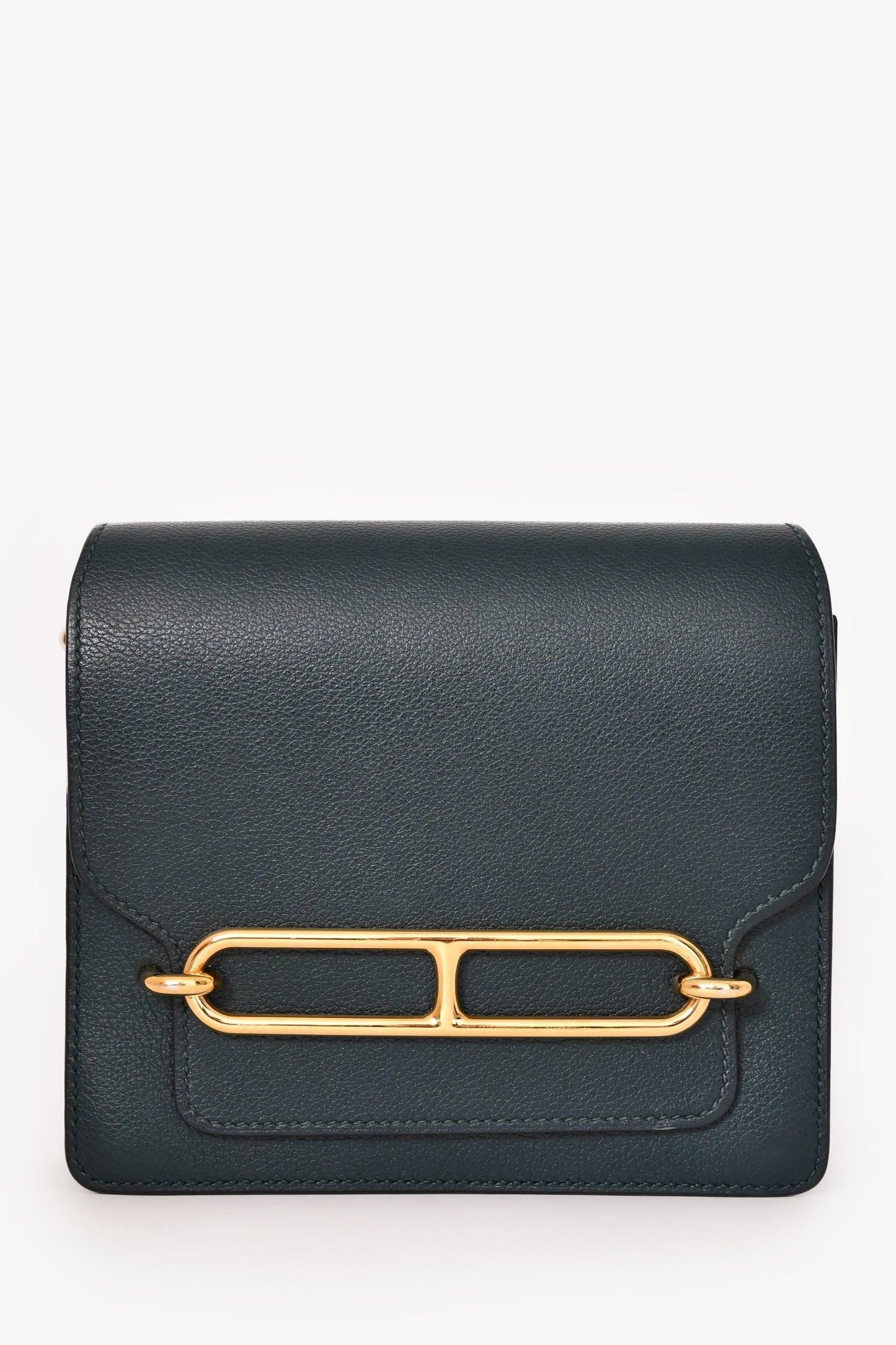 Hermès 2018 Dark Green Leather Roulis 18 Crossbody Bag