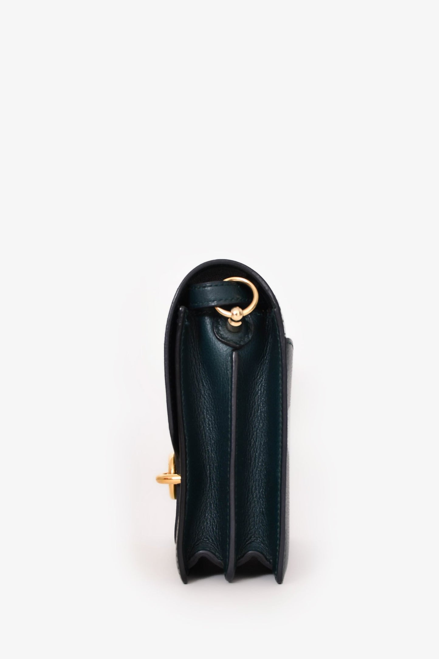 Hermès 2018 Dark Green Leather Roulis 18 Crossbody Bag