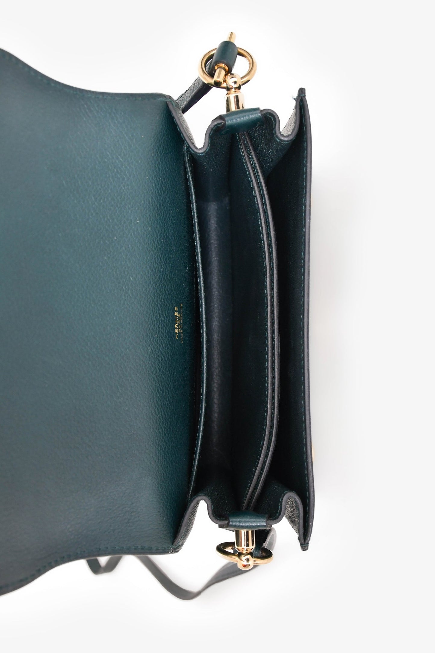 Hermès 2018 Dark Green Leather Roulis 18 Crossbody Bag