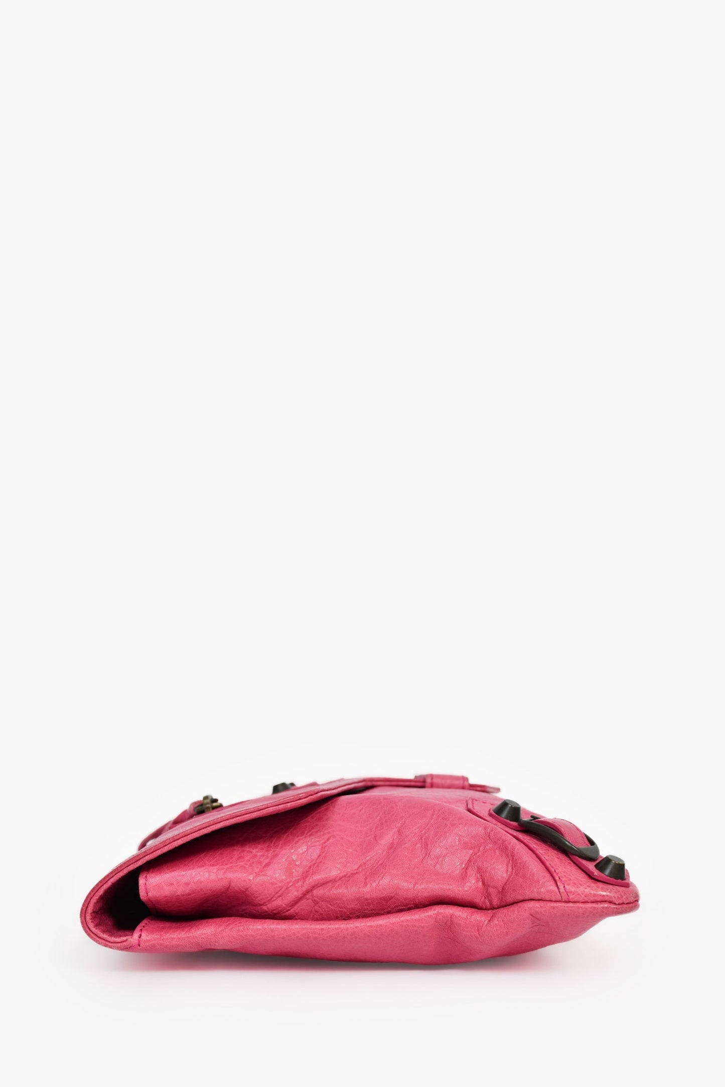 Balenciaga Pink Leather City Bag Fold Clutch