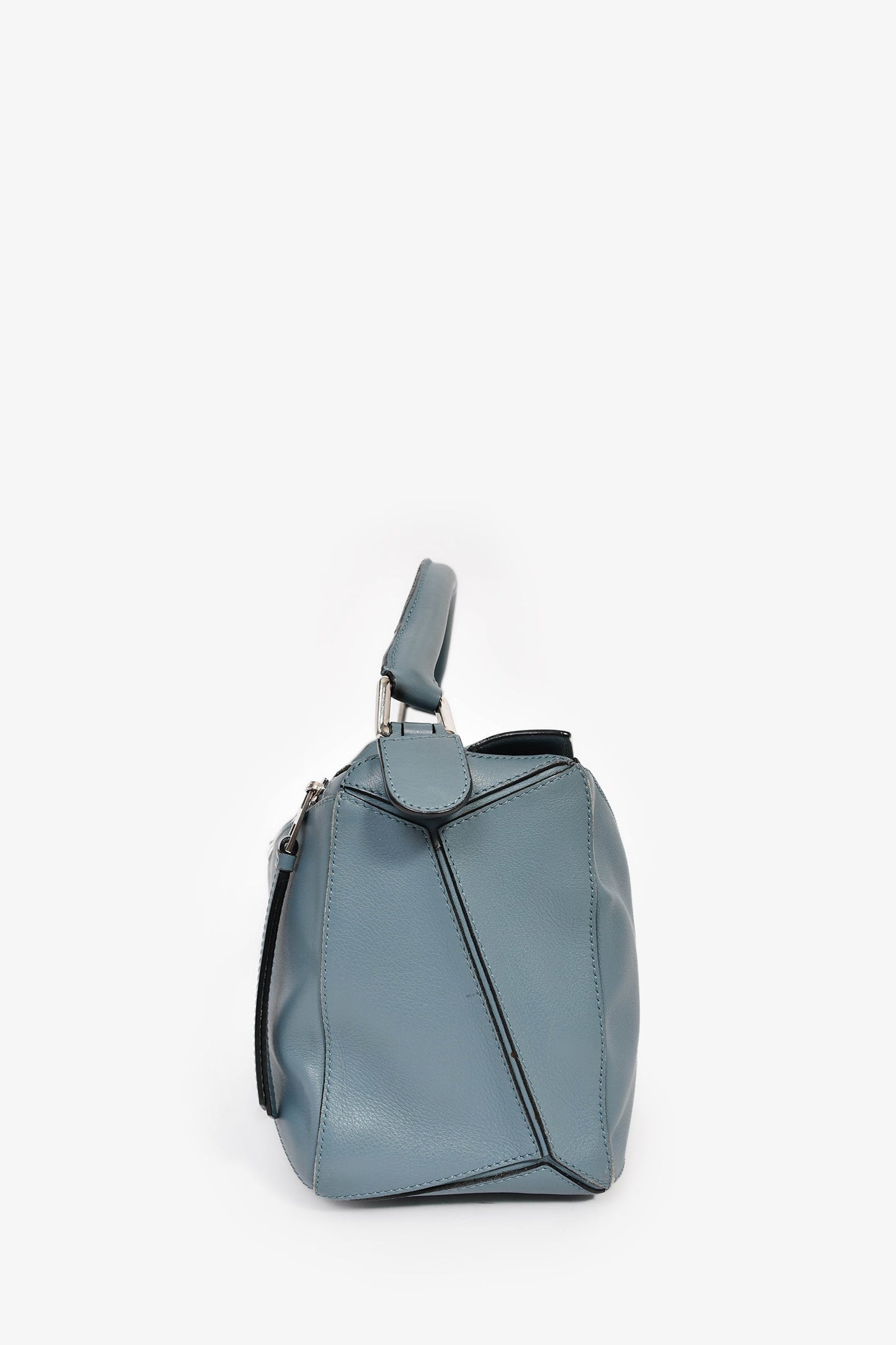 Loewe 2015 Blue Leather Large Puzzle Bag With Strap