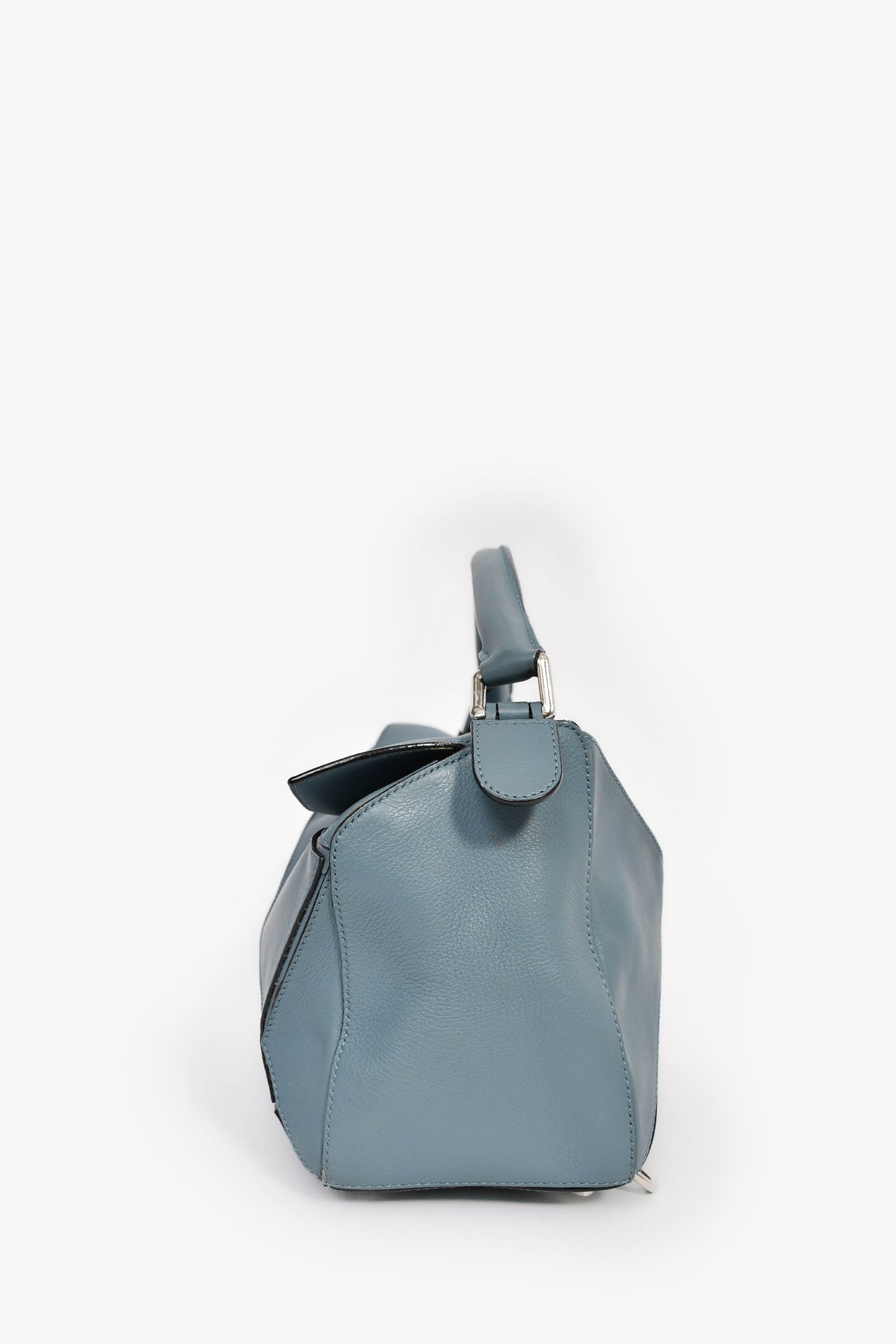 Loewe 2015 Blue Leather Large Puzzle Bag With Strap