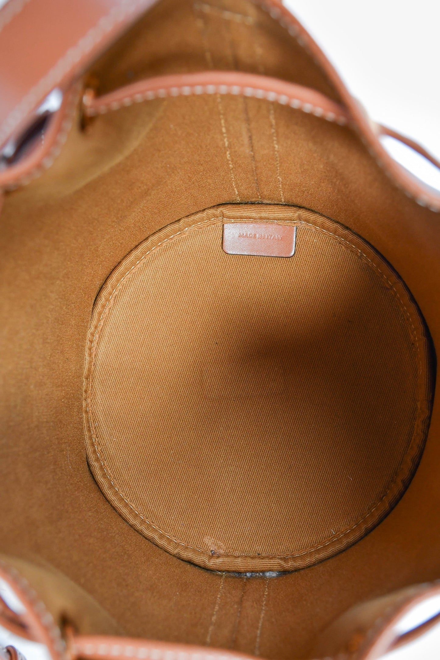 Celine Brown Triomphe Monogram Canvas Small Drawstring Bucket Bag