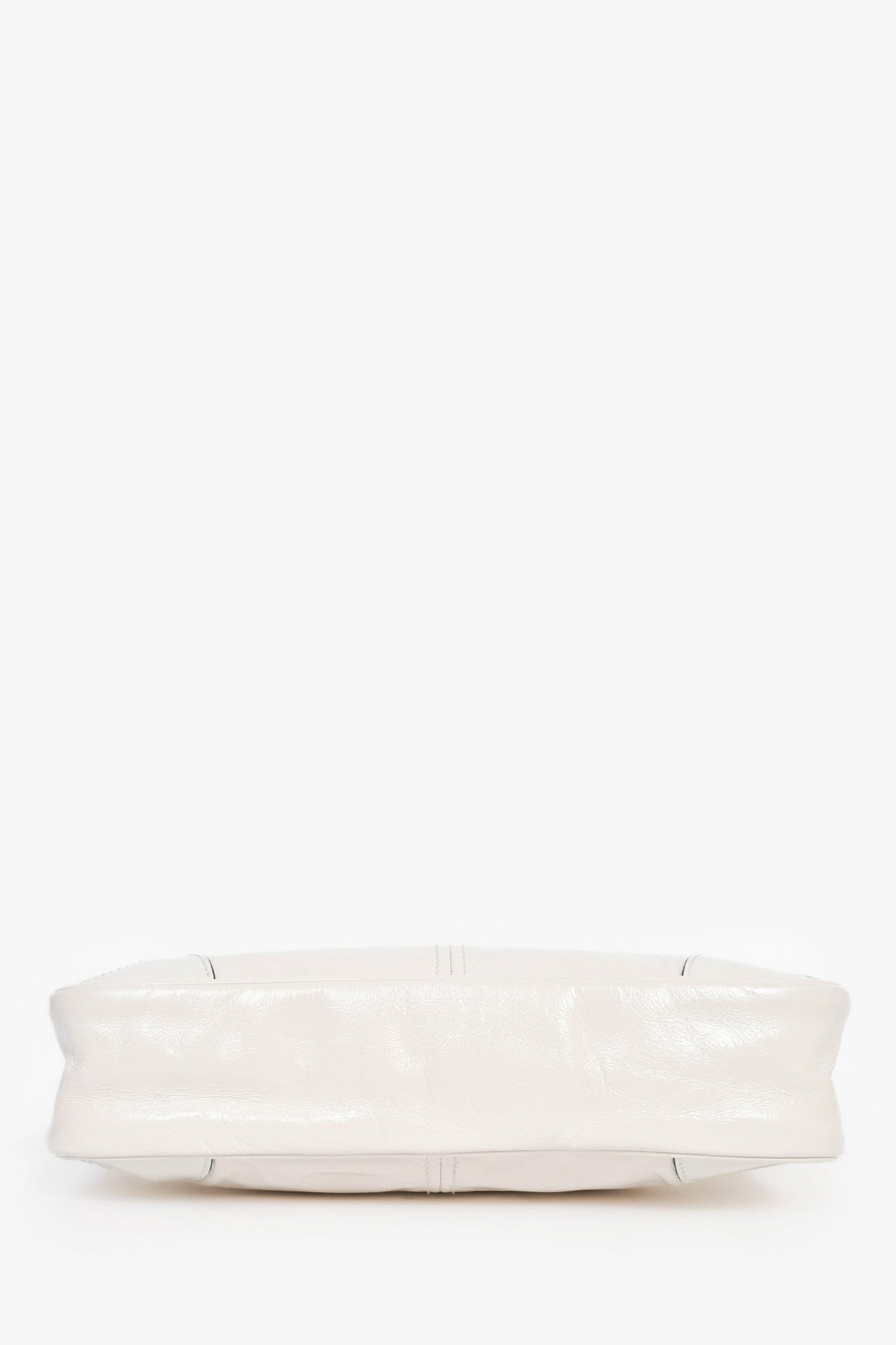 Prada White Leather 'Re-Edition 2002' Medium Shoulder Bag With Chain