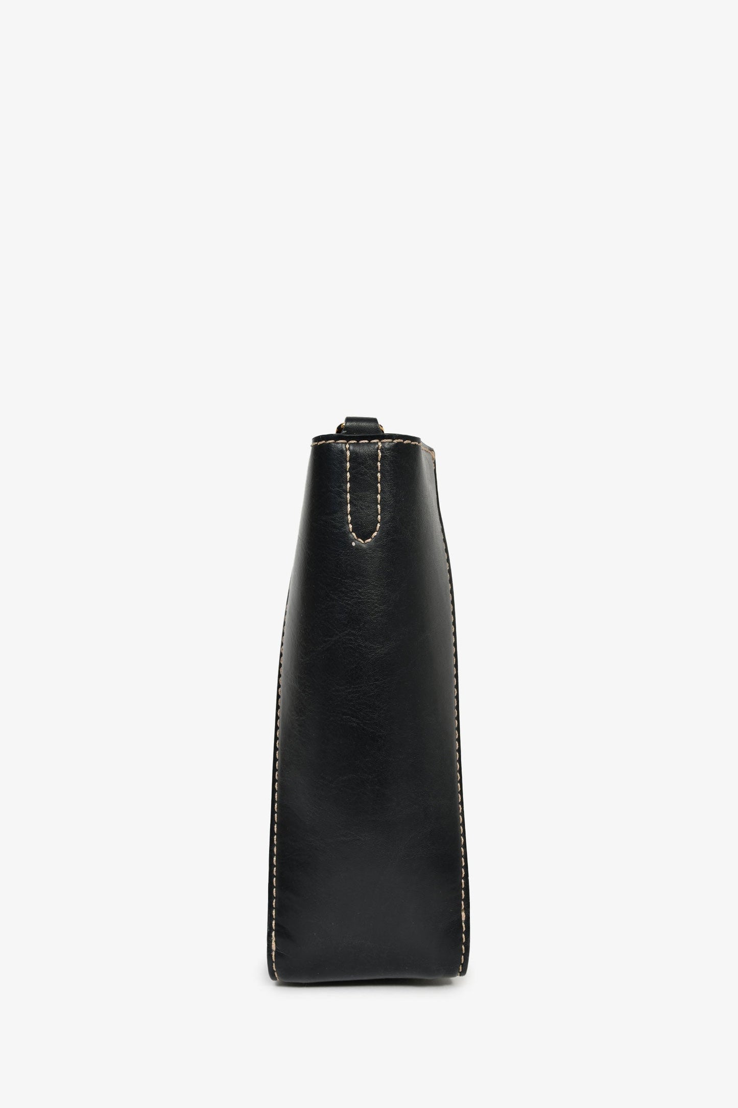 Stella McCartney Black Vegan Leather Logo Embellished Shoulder Bag