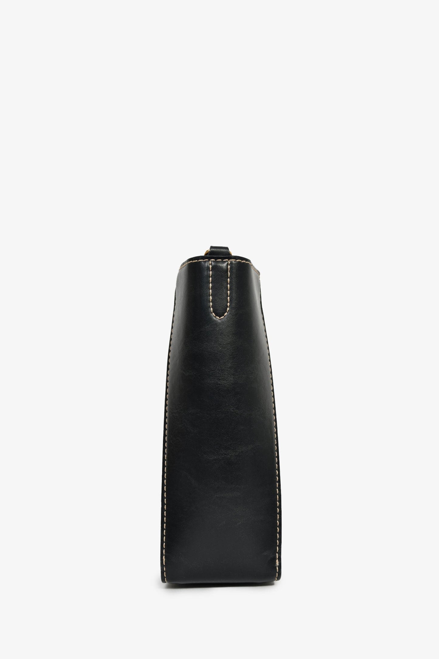 Stella McCartney Black Vegan Leather Logo Embellished Shoulder Bag