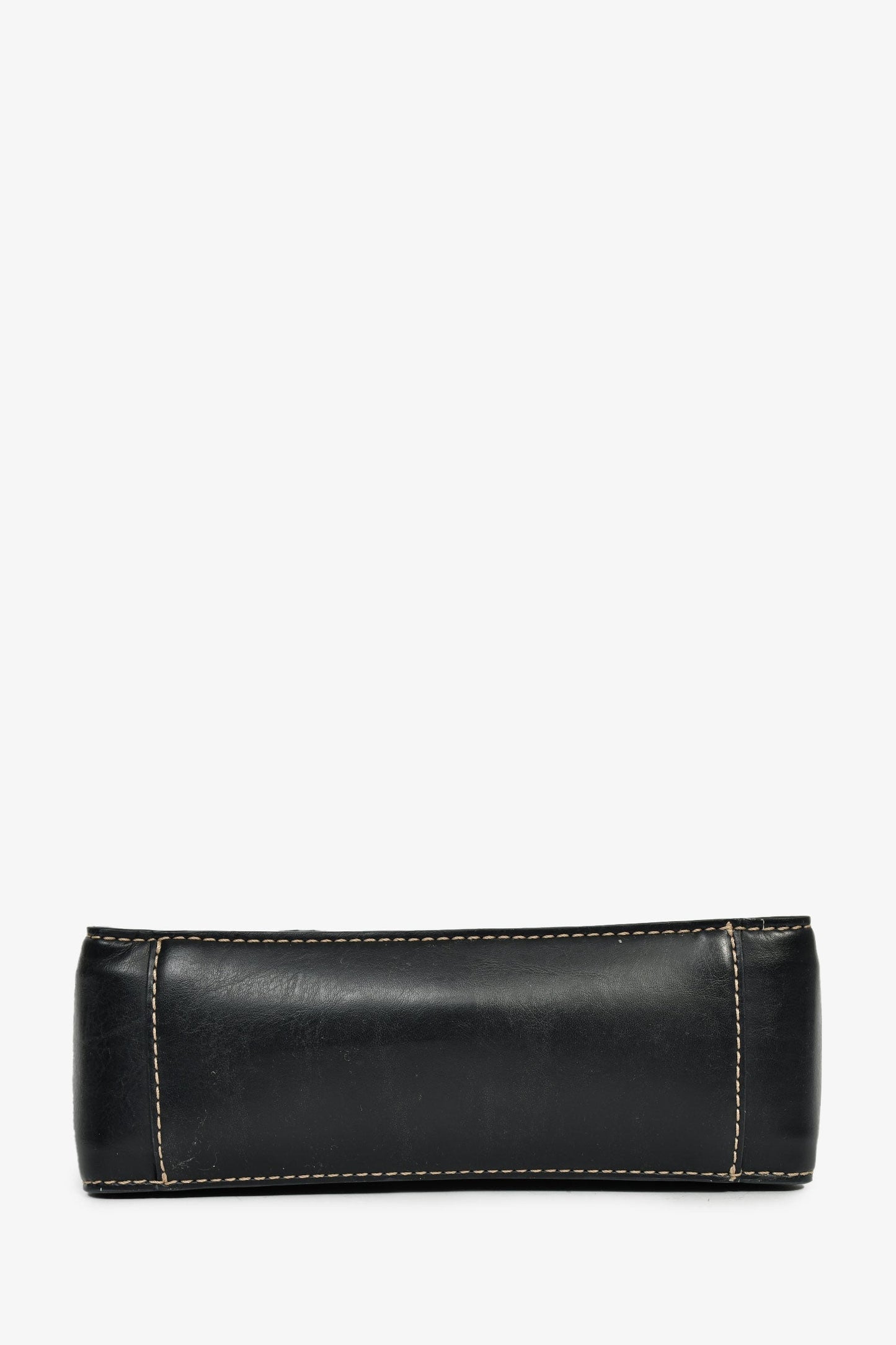Stella McCartney Black Vegan Leather Logo Embellished Shoulder Bag