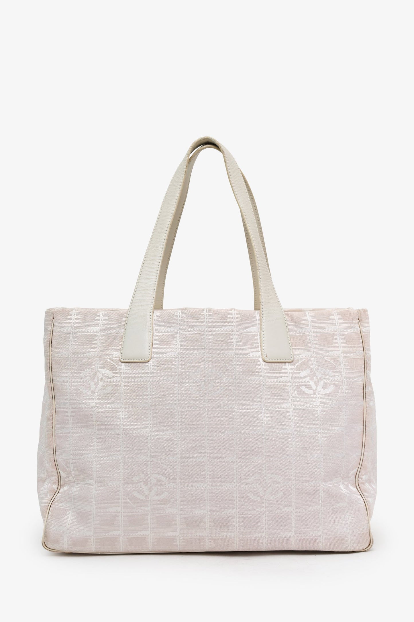 Chanel™ 2002-3 Pink Canvas Travel Ligne CC Logo Tote