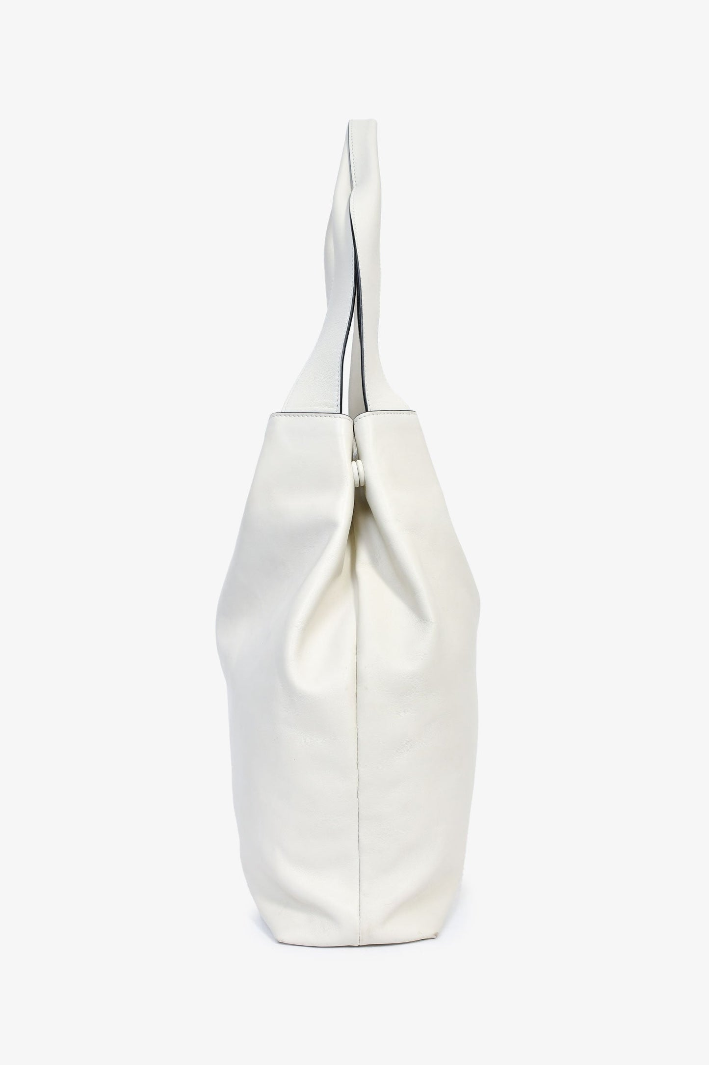 Miu Miu White Leather Logo Hobo Bag