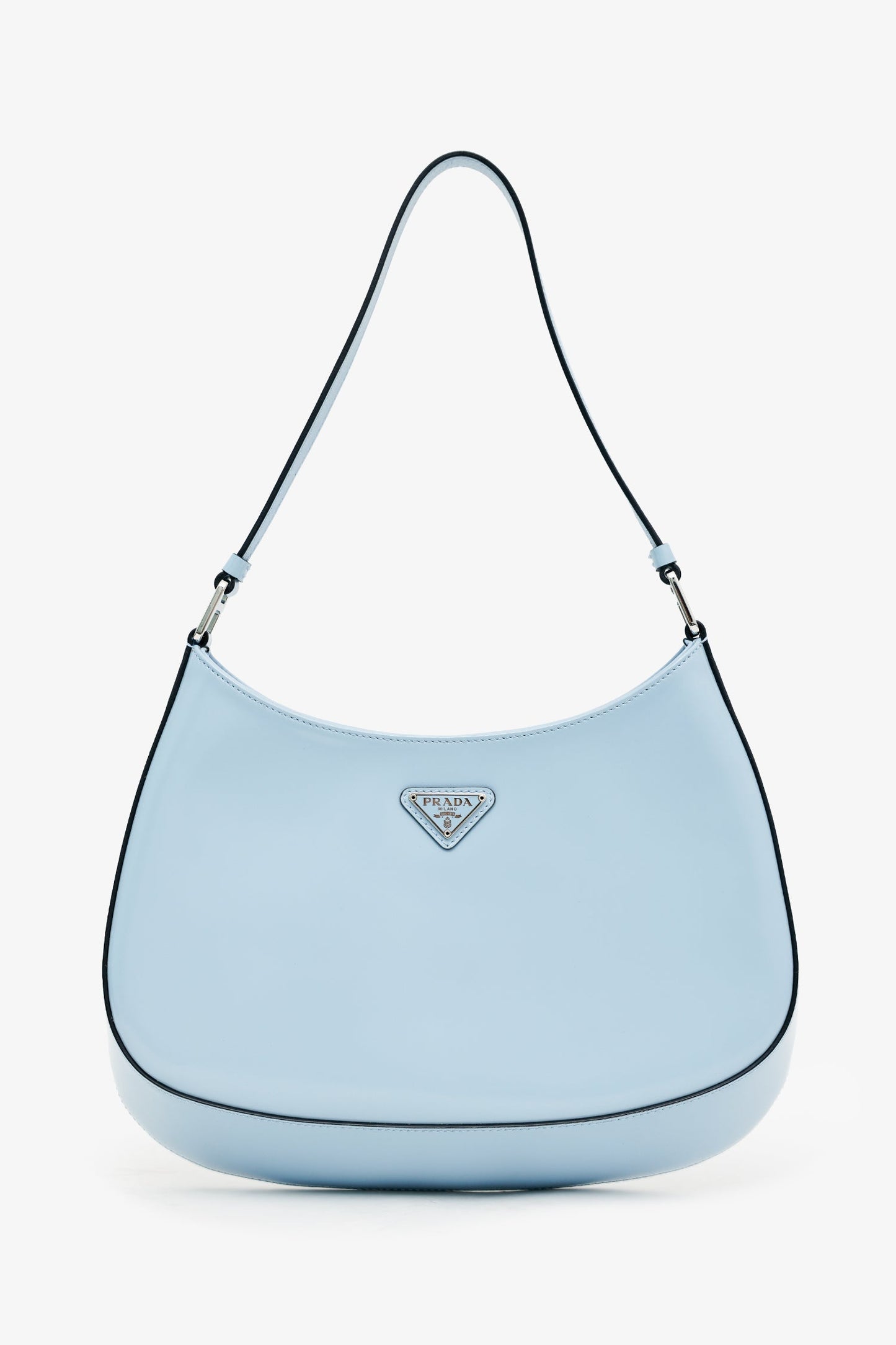 Prada Blue Brushed Leather 'Cleo' Shoulder Bag