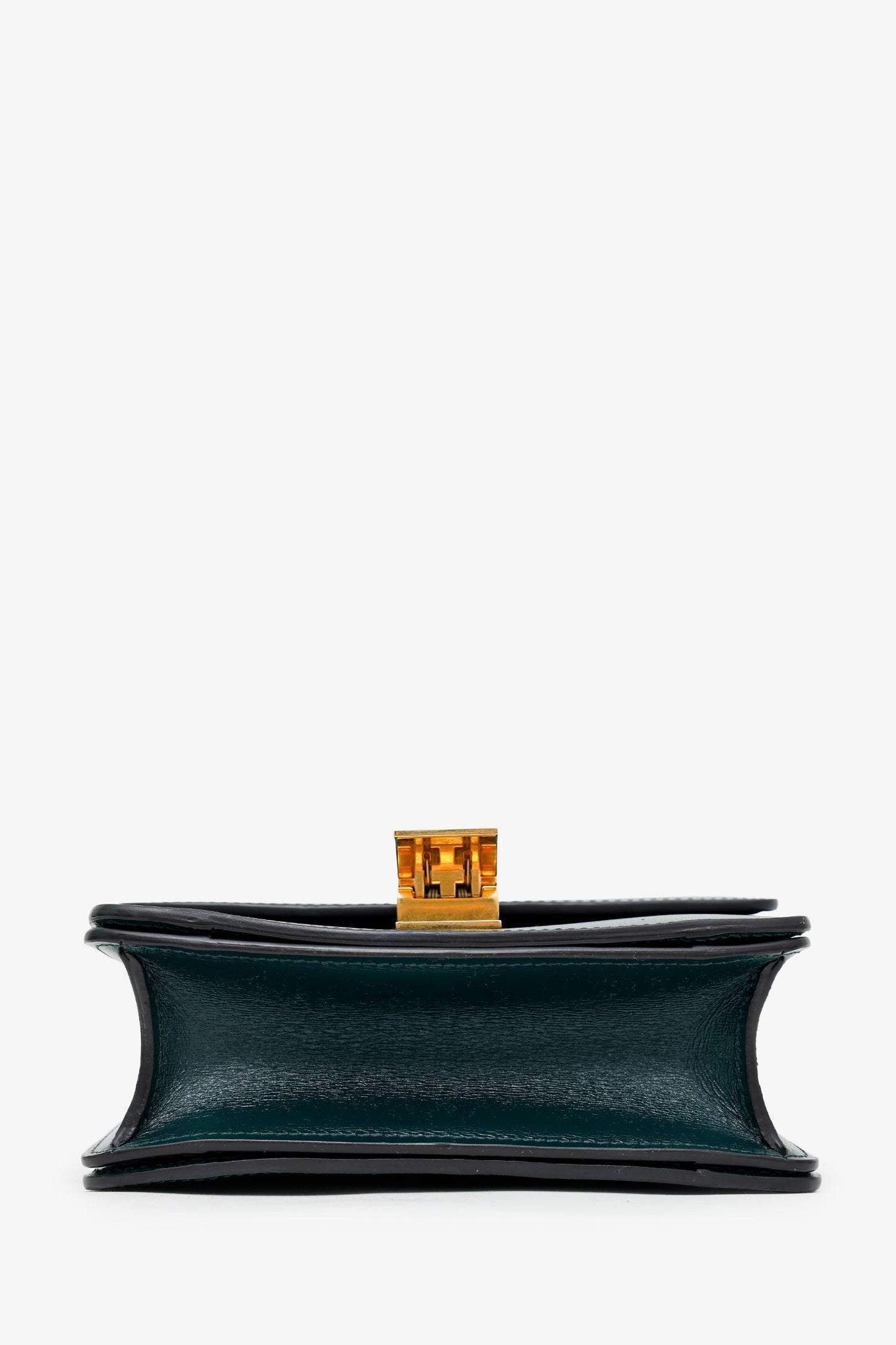 Celine Green Leather Small Box Crossbody Bag