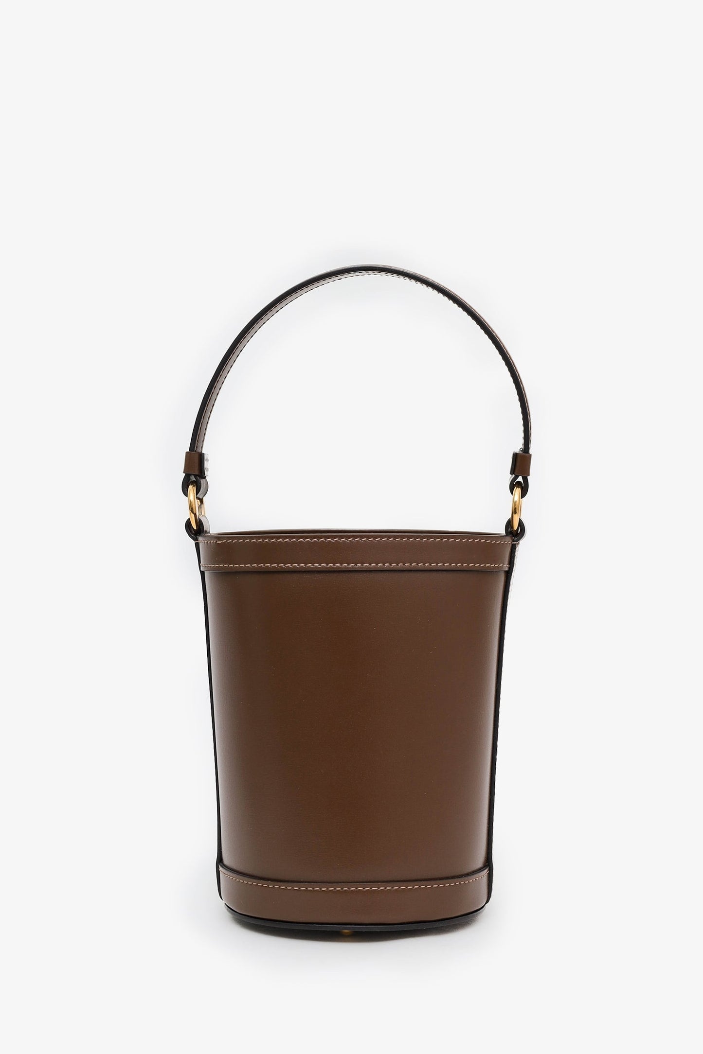Gucci Brown Leather GG Canvas Ophidia Mini Bucket Bag