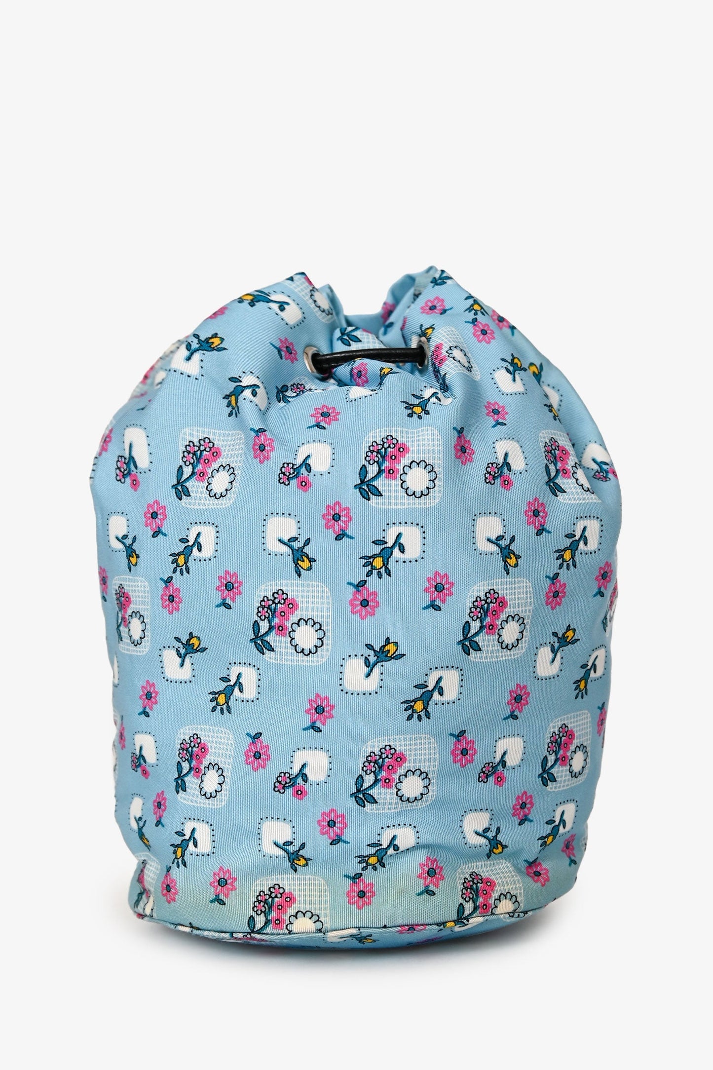 Miu Miu Blue Nylon Floral Print Pouch
