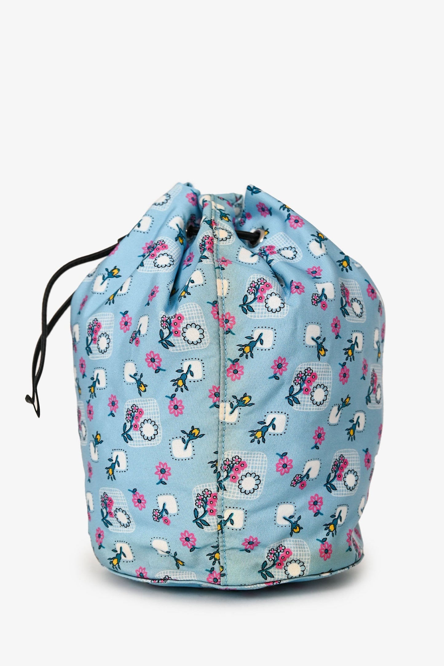 Miu Miu Blue Nylon Floral Print Pouch