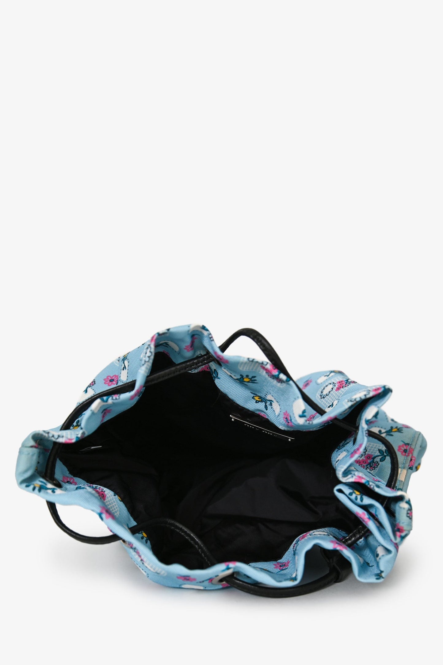 Miu Miu Blue Nylon Floral Print Pouch