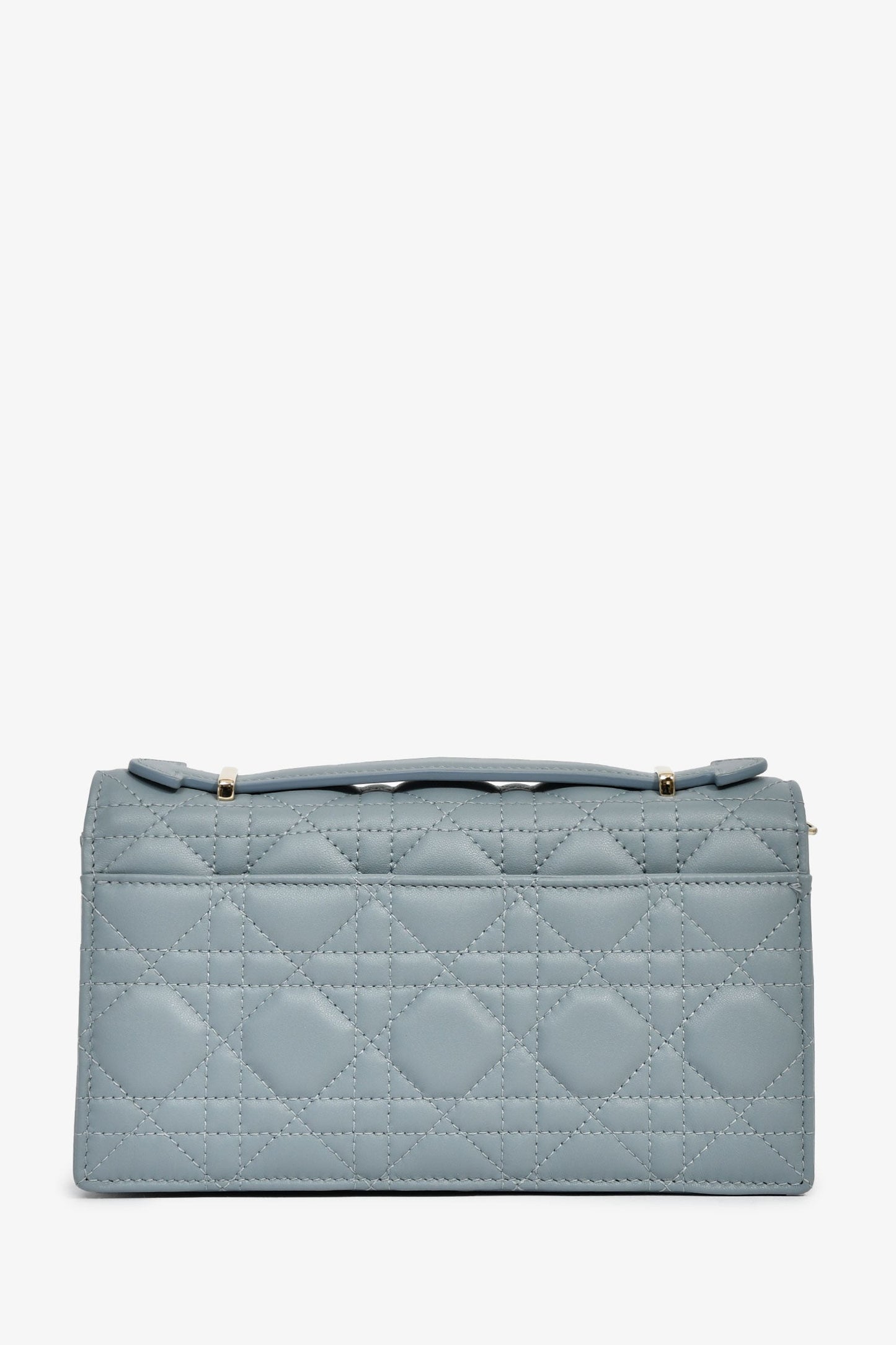 Christian Dior 2023 Blue Cannage Lambskin 'My Dior' Mini Chain Pouch