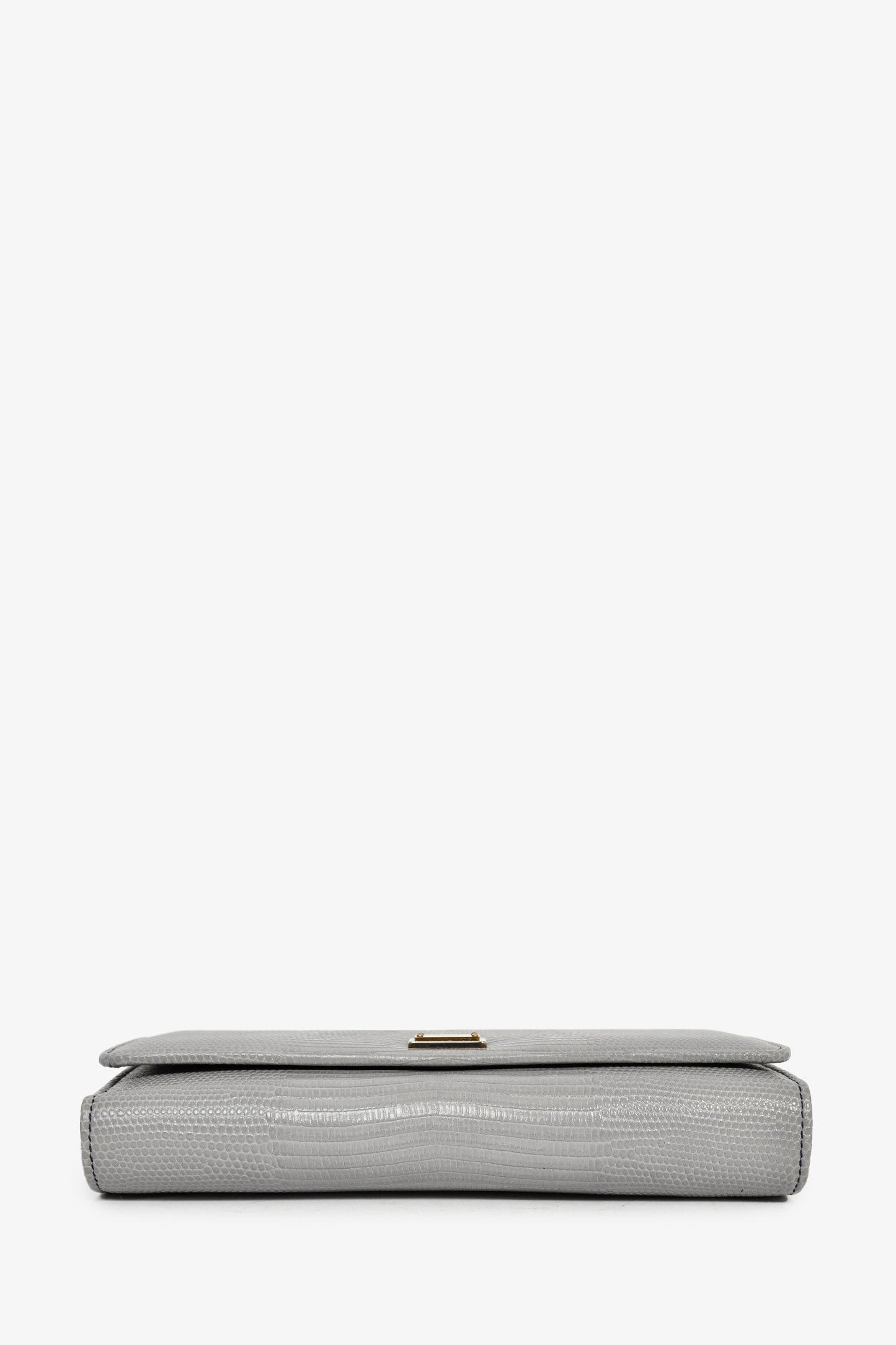 Dolce & Gabbana Grey/Pink/Green Leather Wallet on Chain Bag