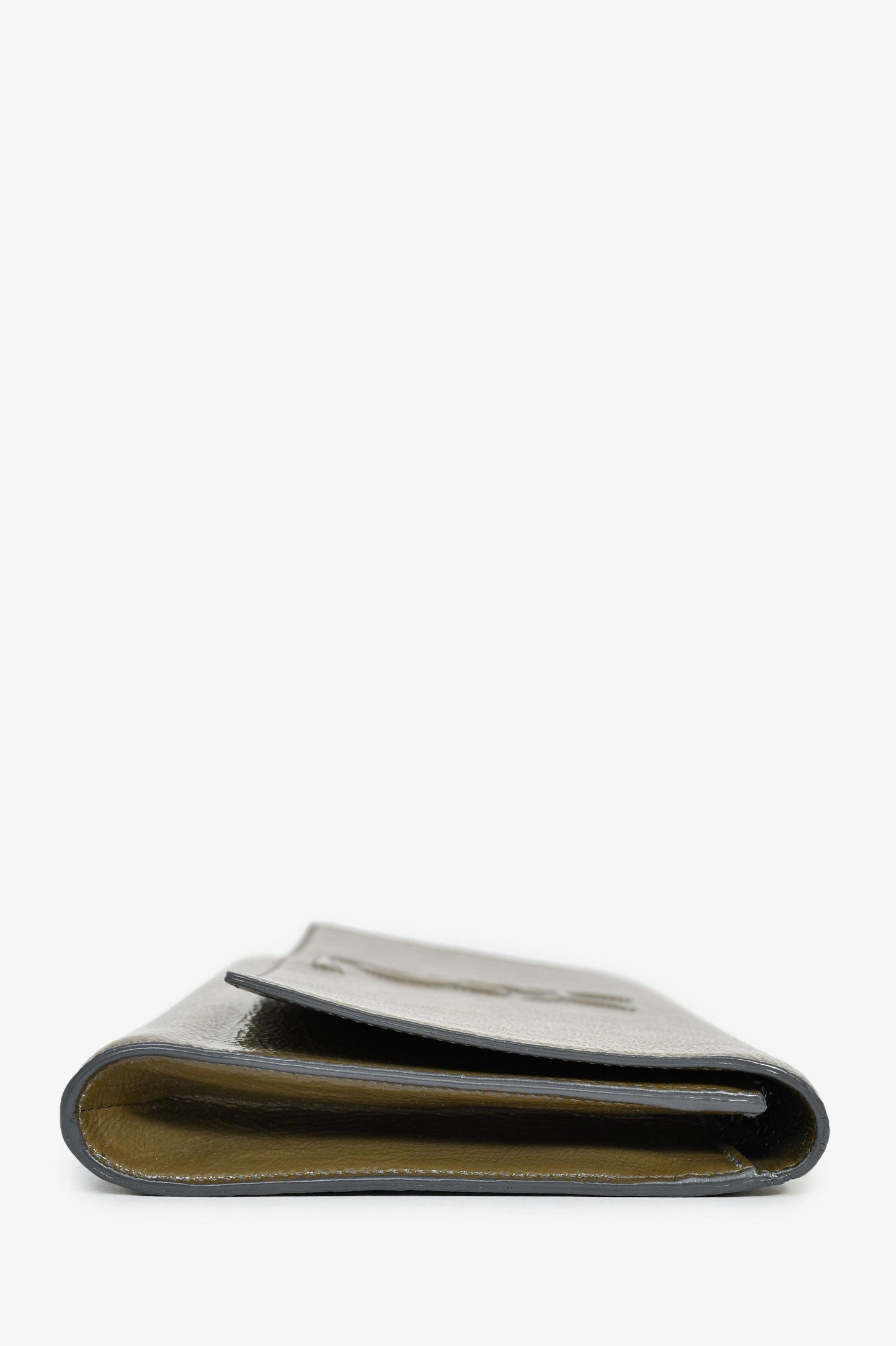 Saint Laurent Green Patent Leather 'Belle De Jour' Clutch