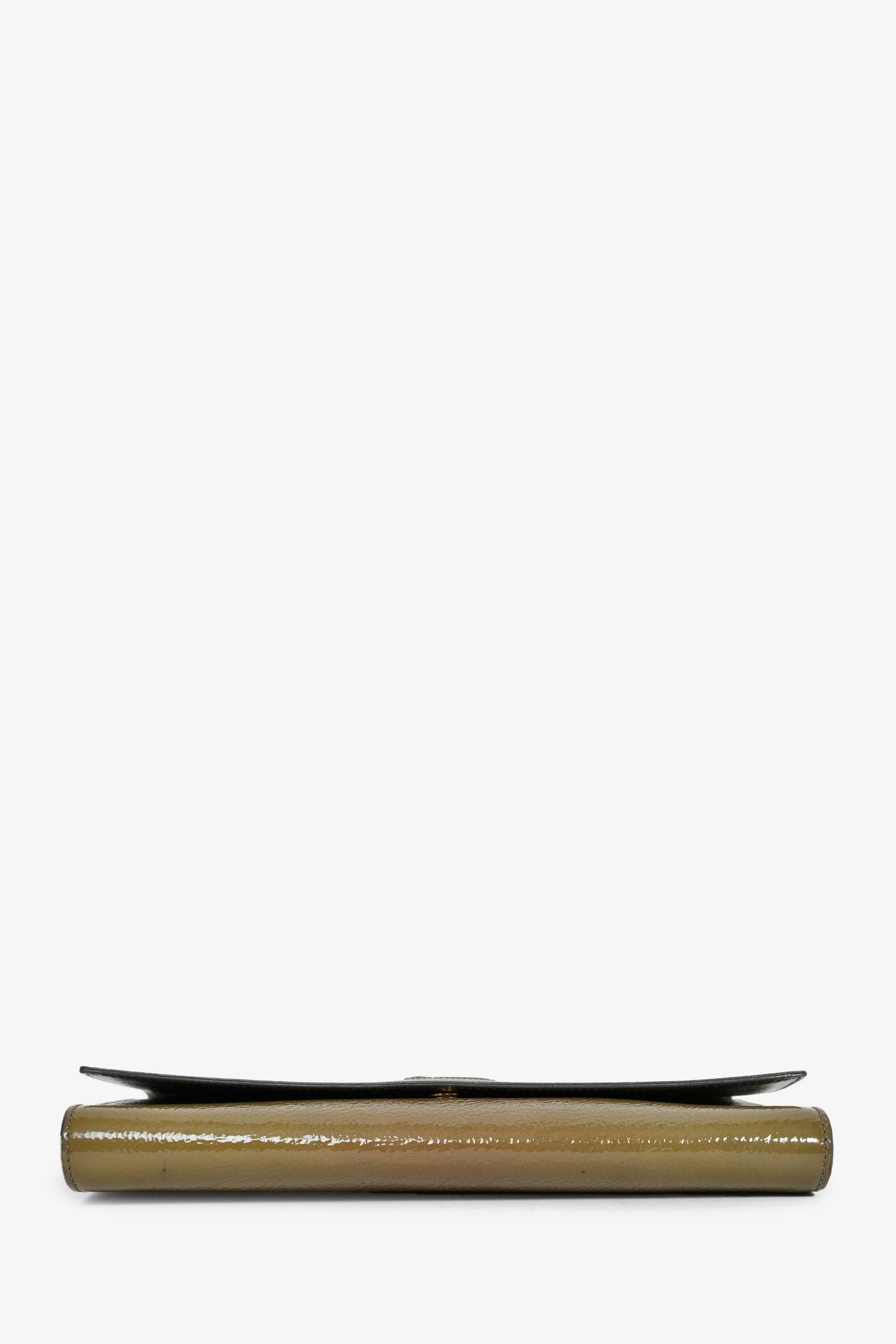 Saint Laurent Green Patent Leather 'Belle De Jour' Clutch