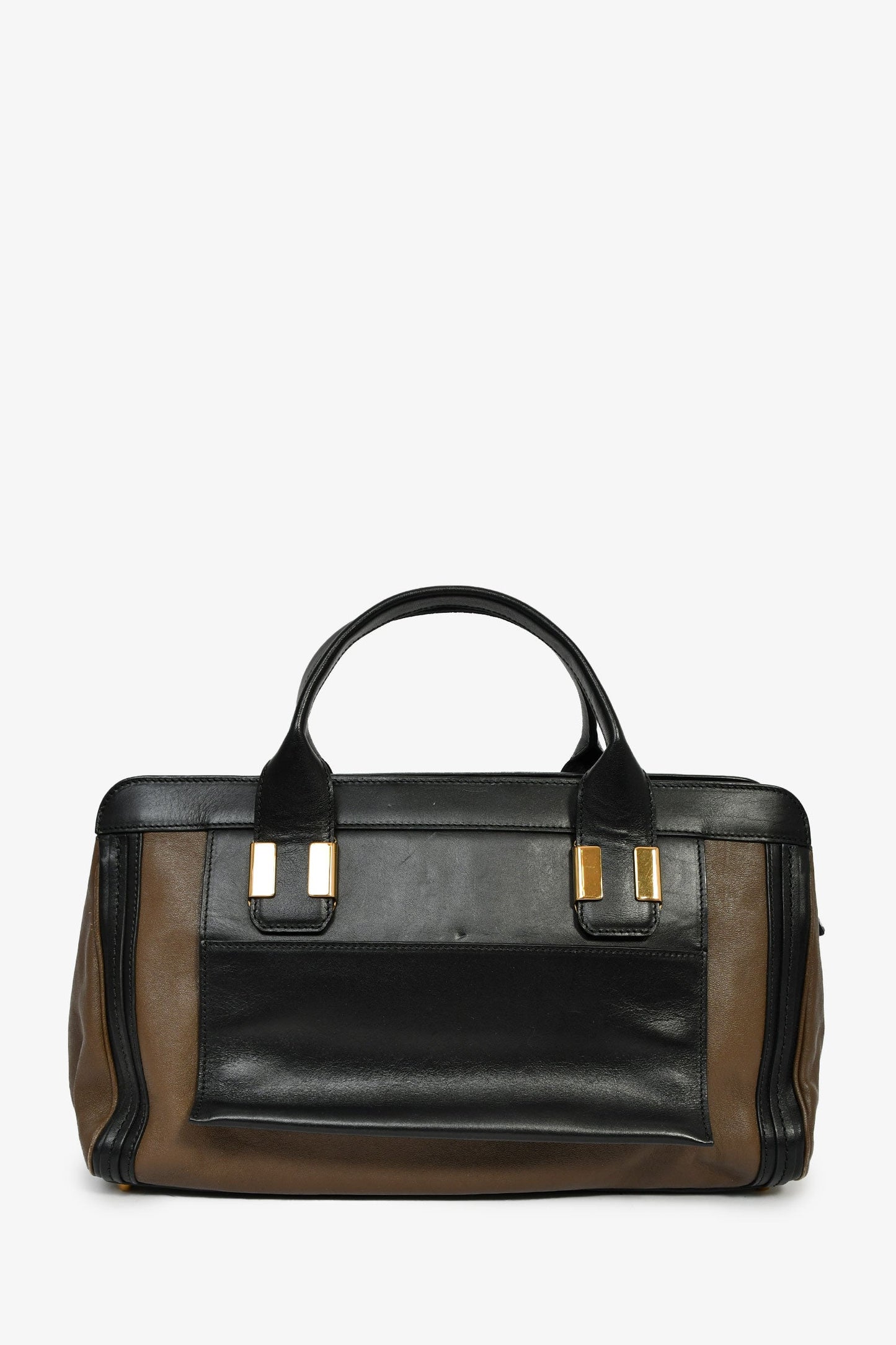 Chloe Brown/Black Leather 'Alice' Top Handle Bag