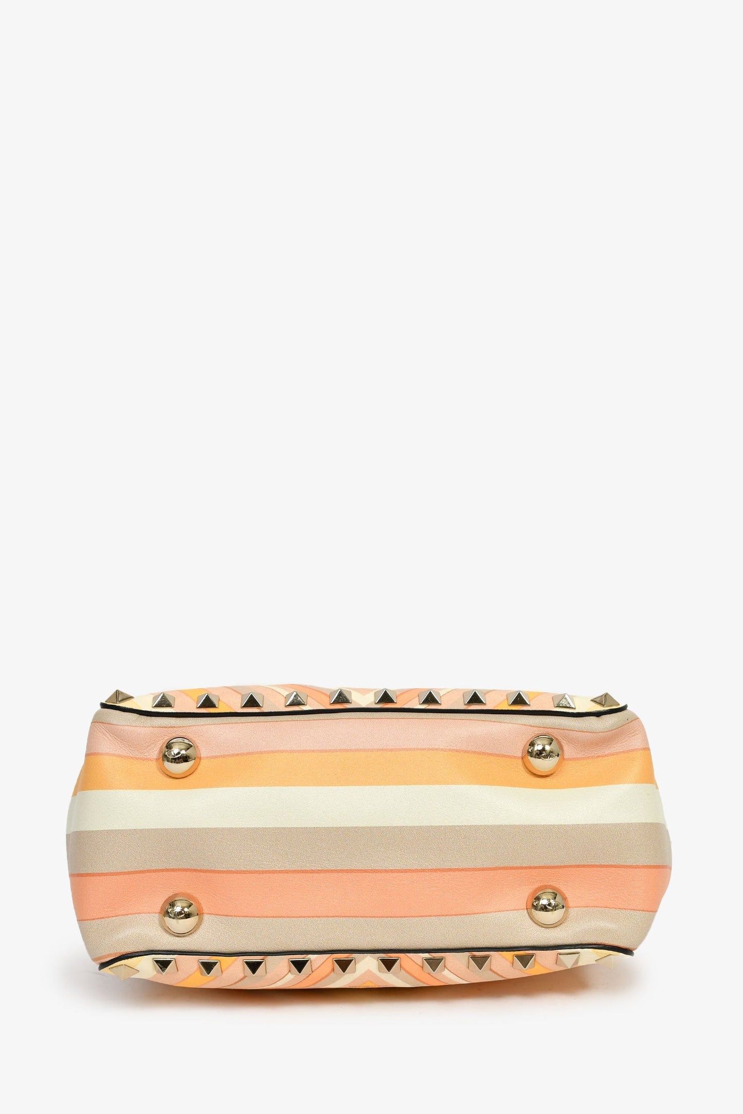 Valentino Orange Multicolour Rockstud Top Handle with Strap