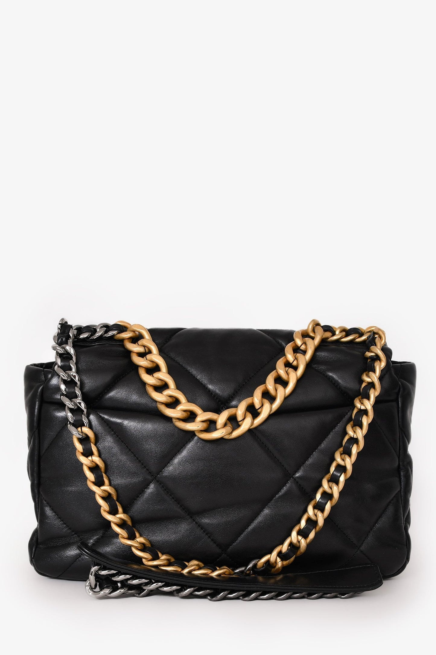 Chanel™ Black Leather 19 Flap Bag