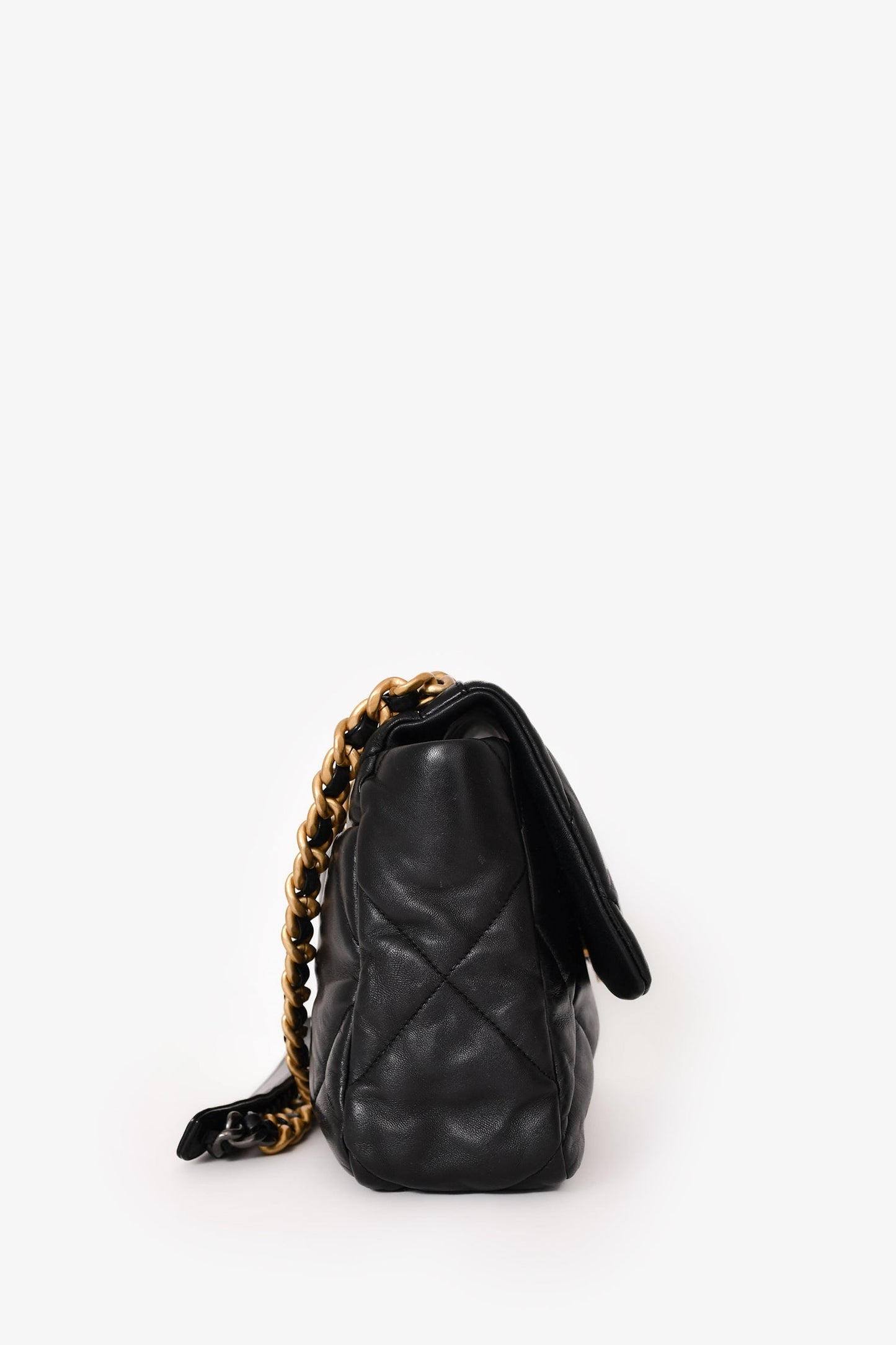 Chanel™ Black Leather 19 Flap Bag
