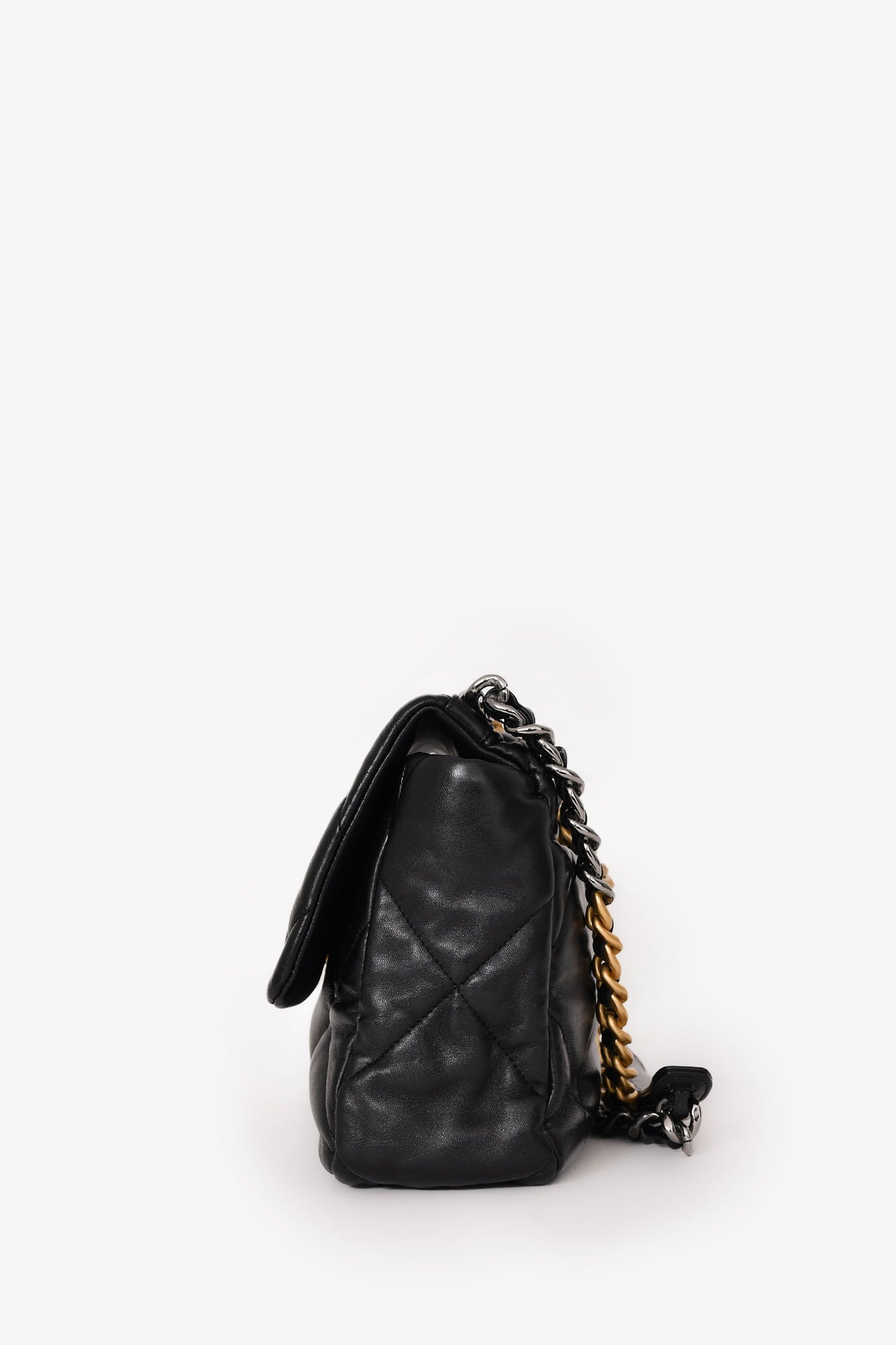Chanel™ Black Leather 19 Flap Bag