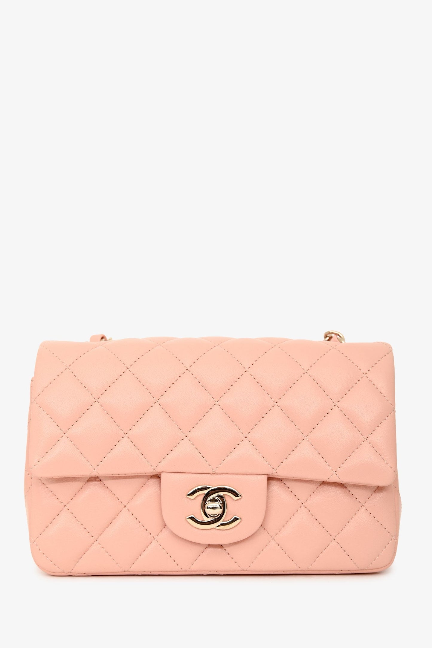 Chanel™ 2021 Pink Leather Mini Single Flap Bag