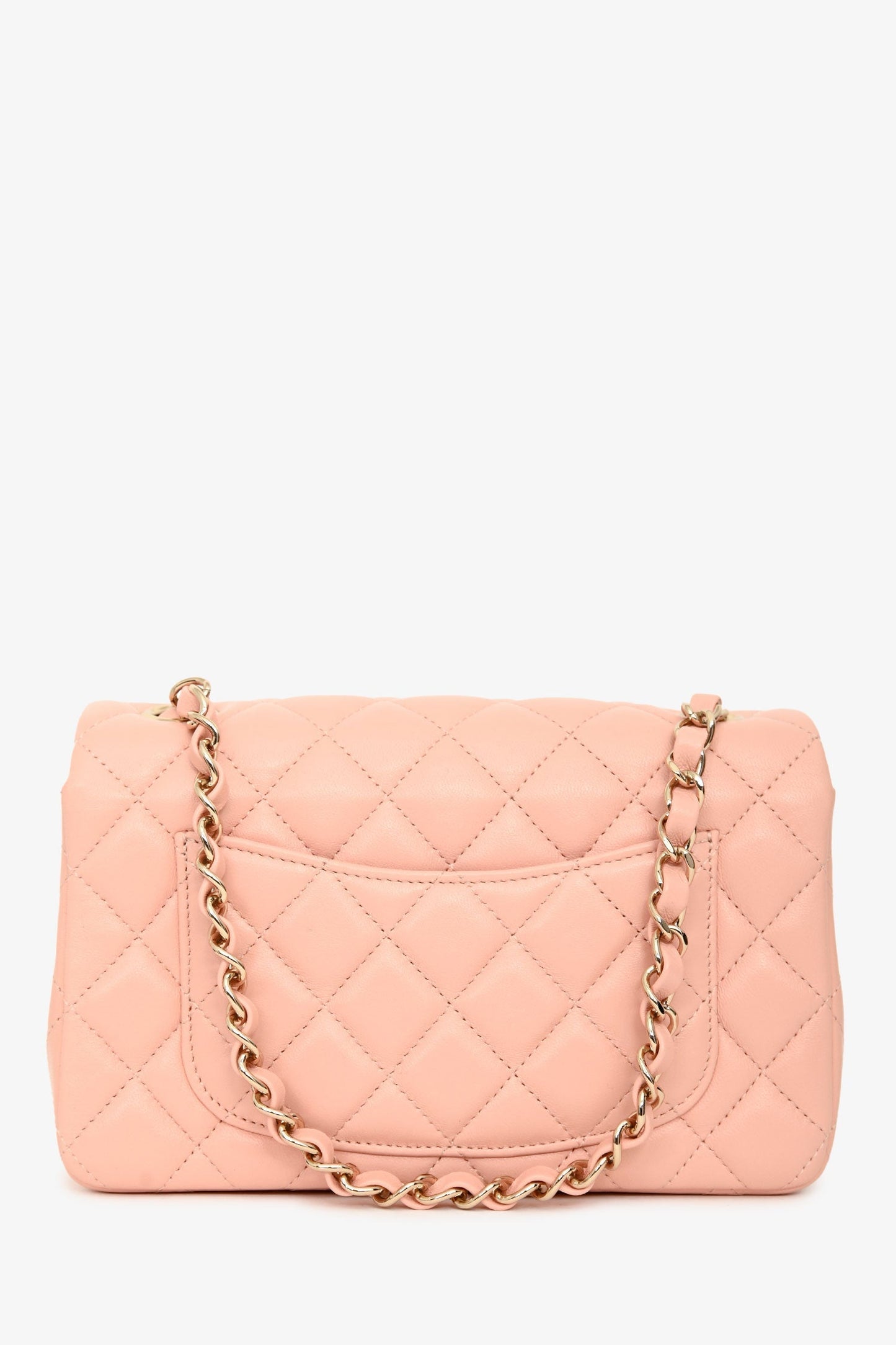 Chanel™ 2021 Pink Leather Mini Single Flap Bag
