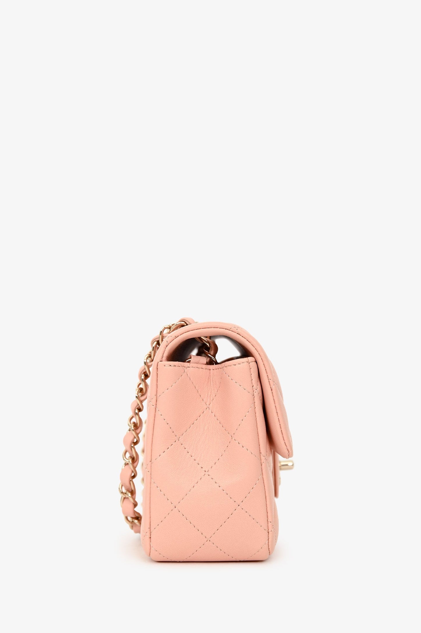 Chanel™ 2021 Pink Leather Mini Single Flap Bag