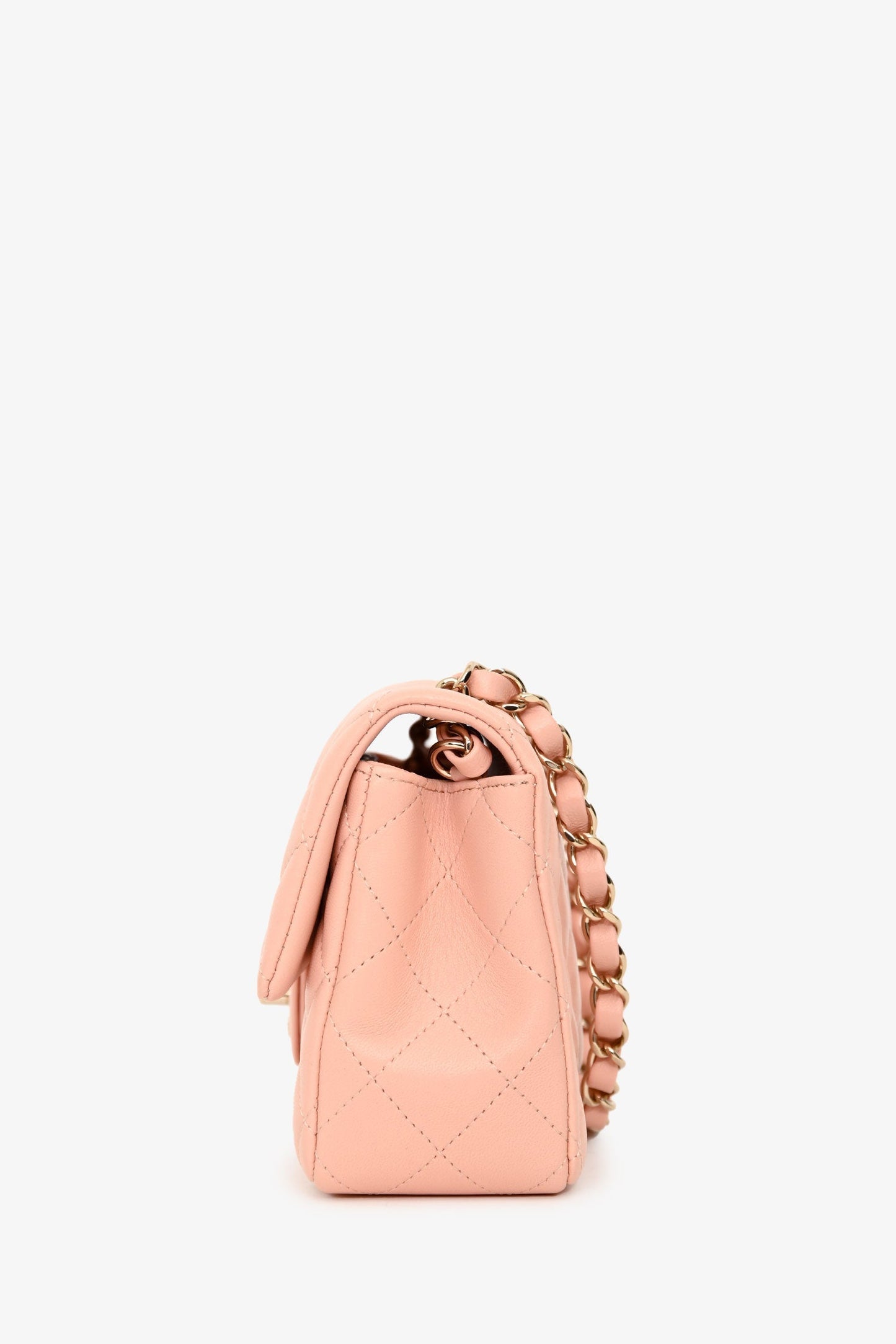 Chanel™ 2021 Pink Leather Mini Single Flap Bag