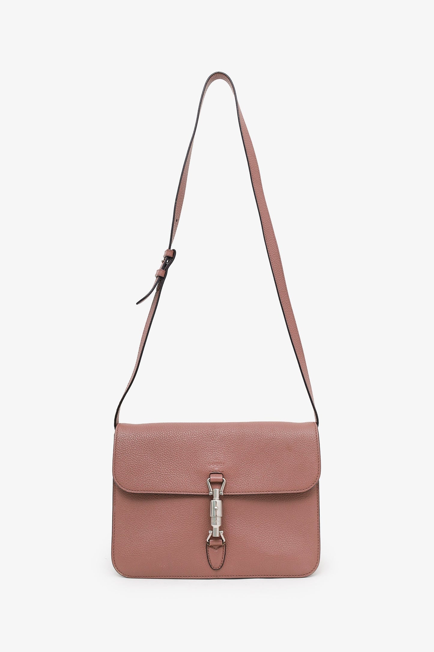 Gucci Rose Quartz Leather Piston Lock Jackie Crossbody Bag