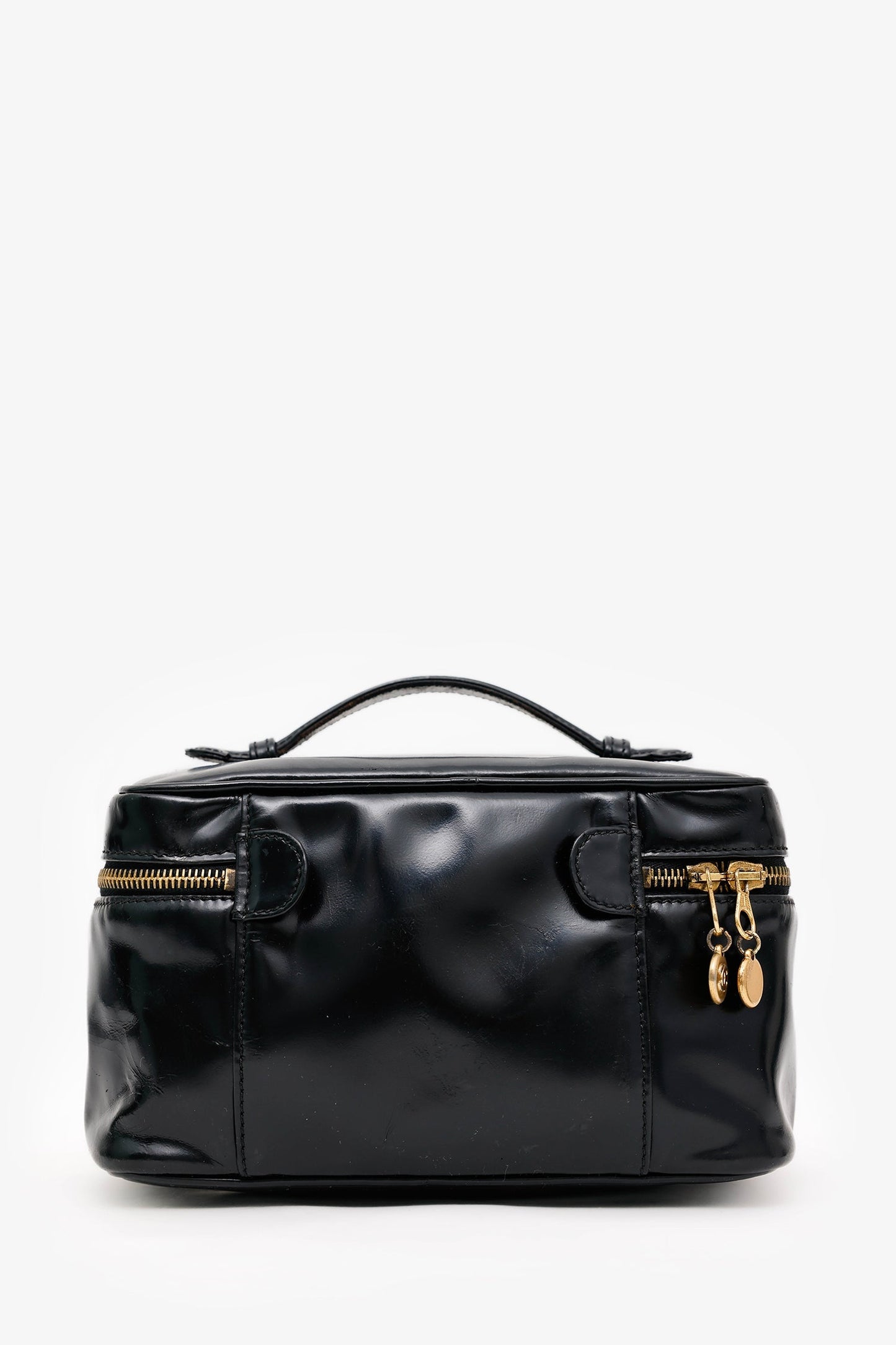 Chanel™ 1997-99 Black Patent Leather Large CC Vanity Case