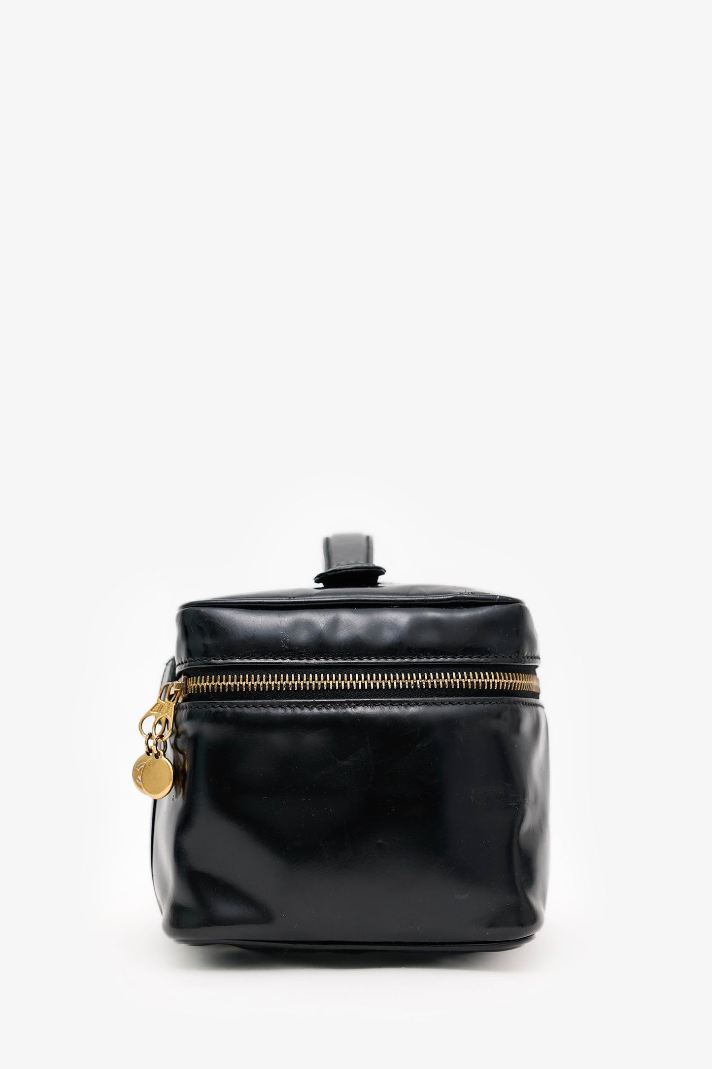 Chanel™ 1997-99 Black Patent Leather Large CC Vanity Case