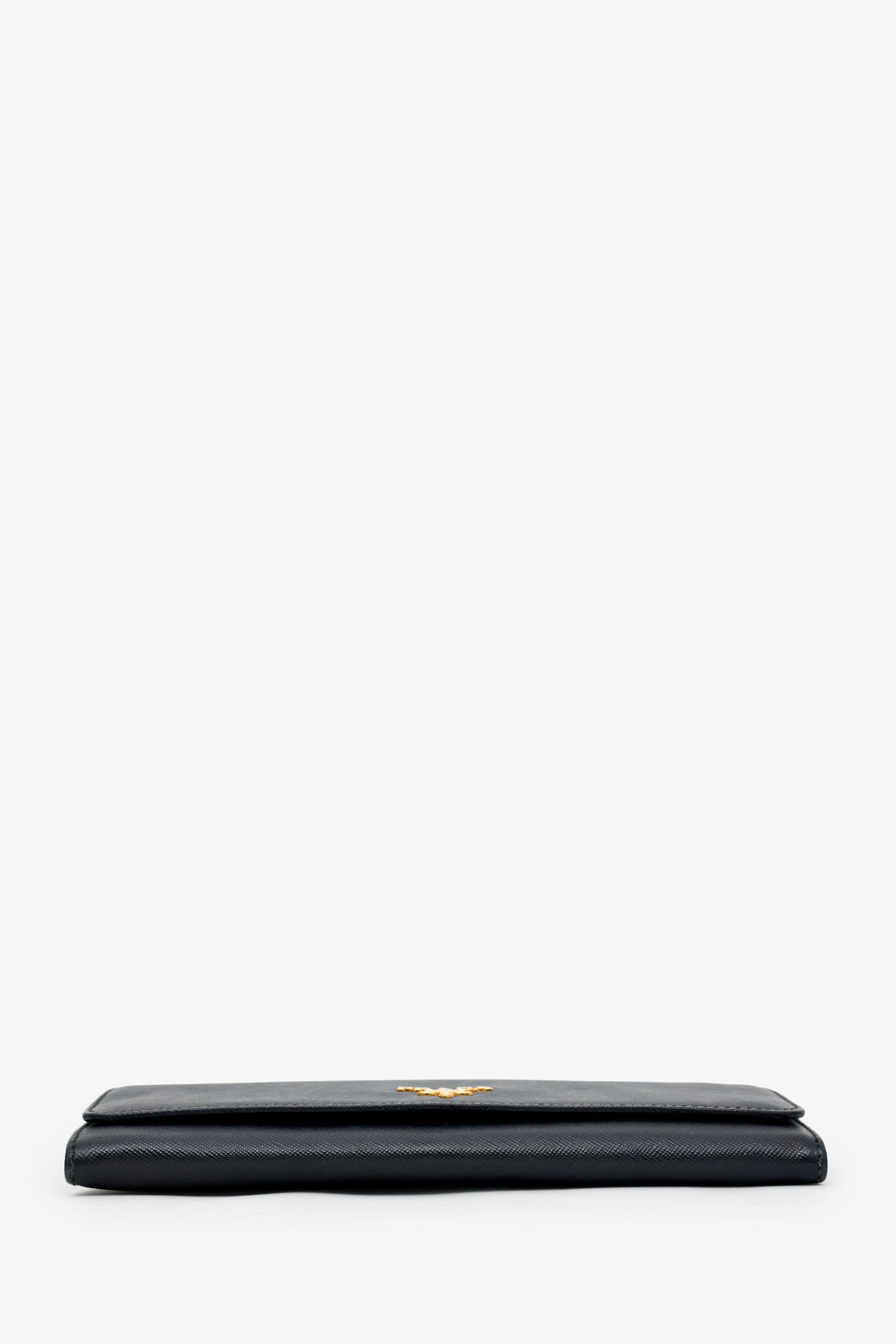 Prada Black Saffiano Leather Wallet on Chain