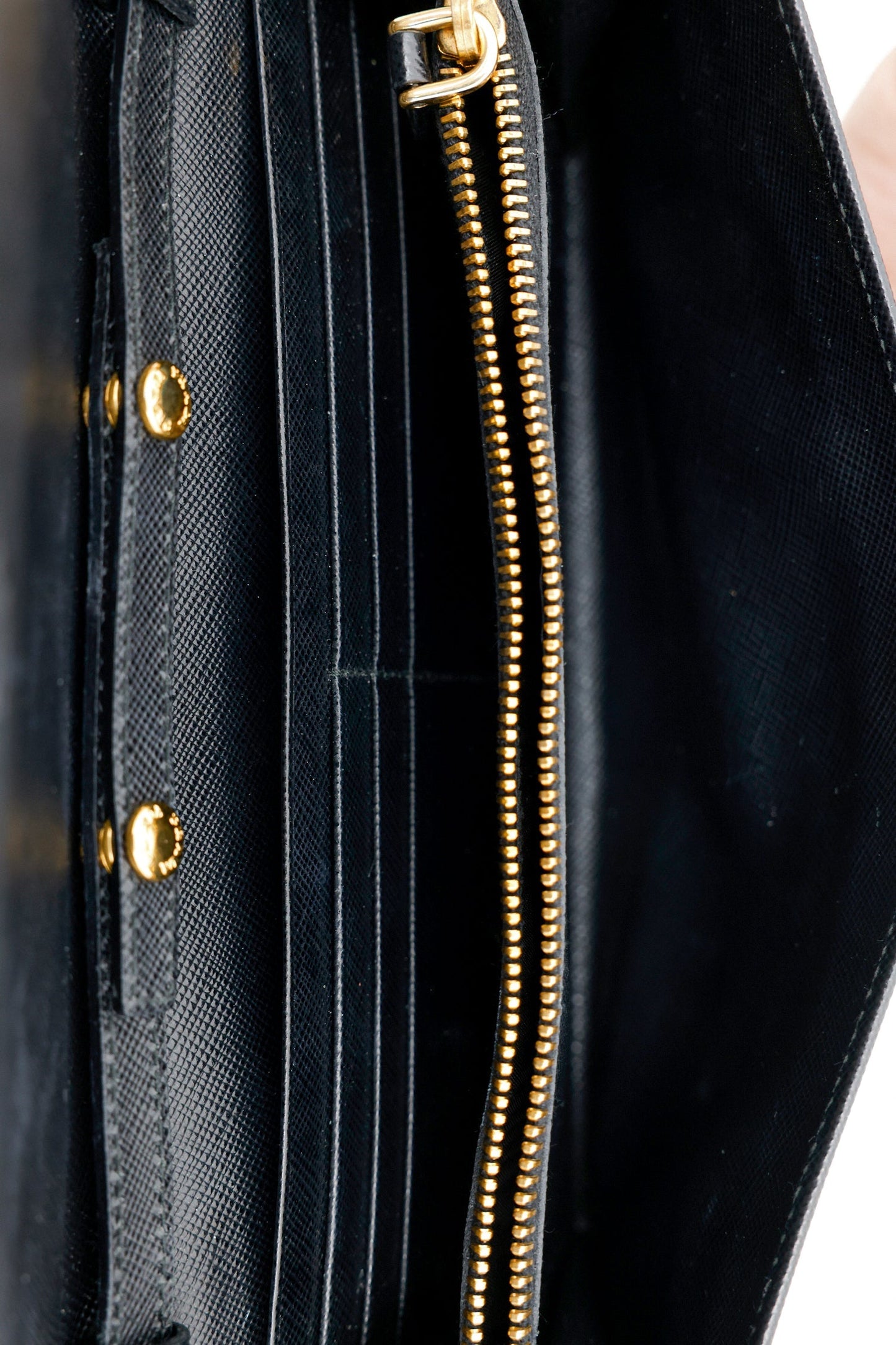 Prada Black Saffiano Leather Wallet on Chain